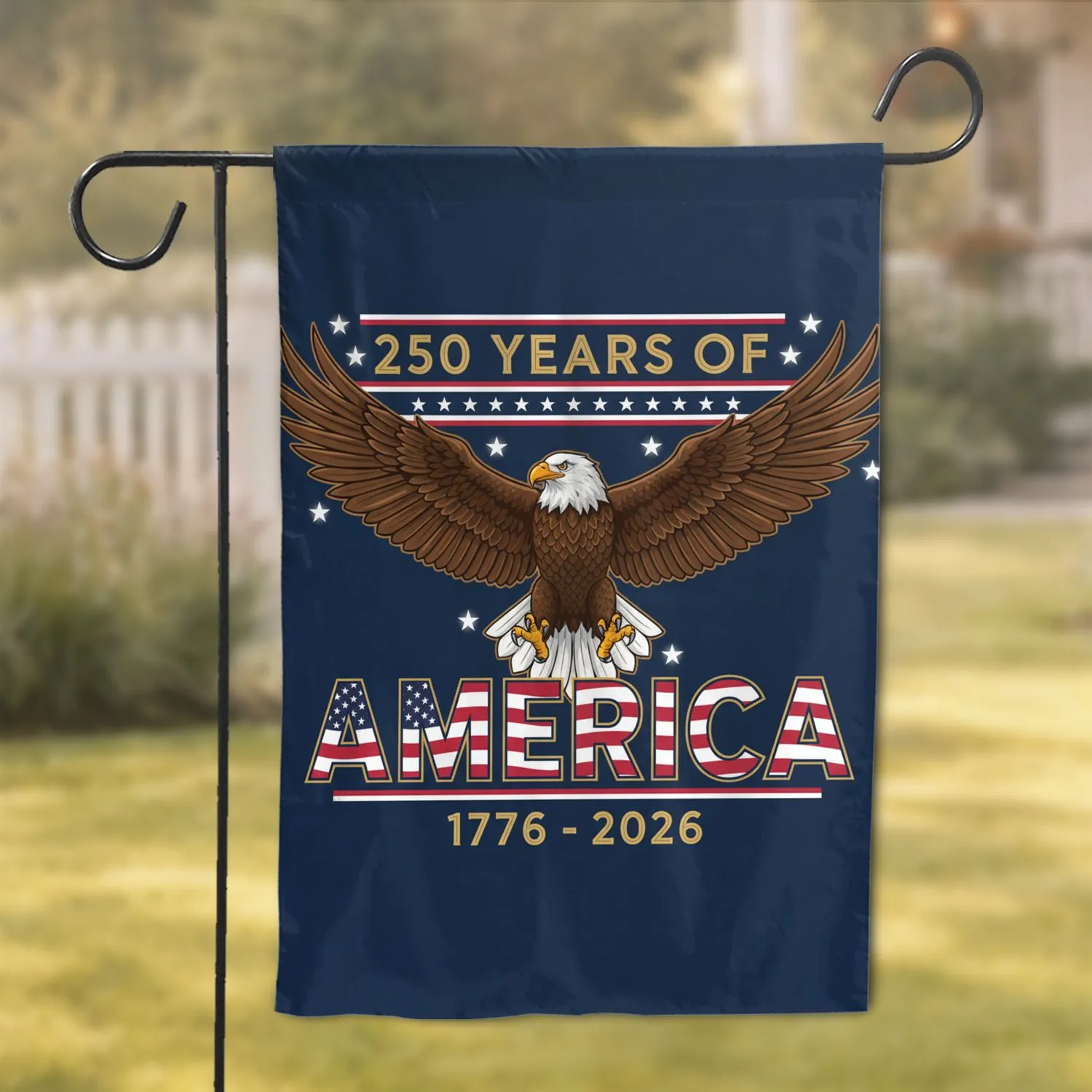 Bald Eagle American Flag 1776-2026 - USA 250th Anniversary Independence Day Gift for Veterans Garden Flag - 1