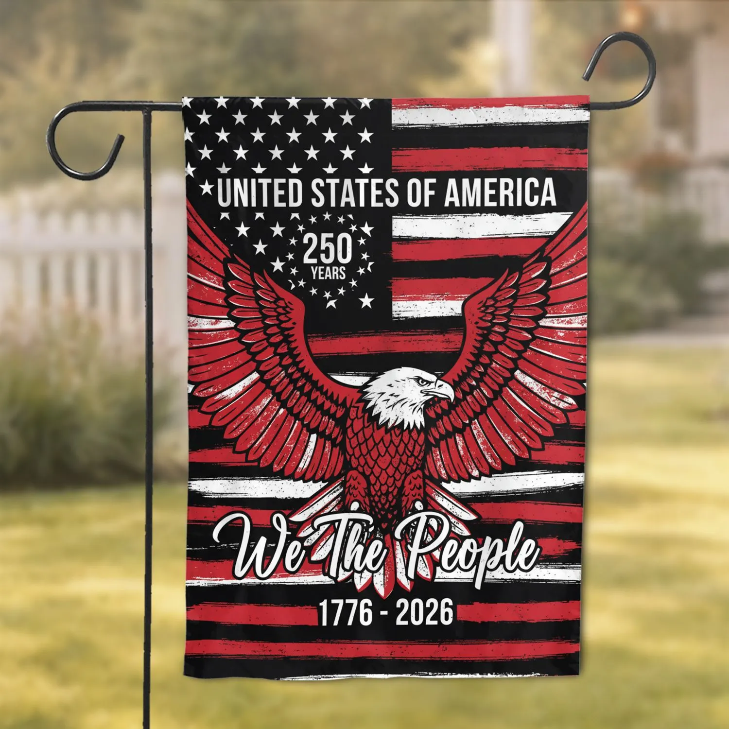 Bald Eagle American Flag We The People 1776-2026 - USA 250th Anniversary for Veterans Garden Flag - 1