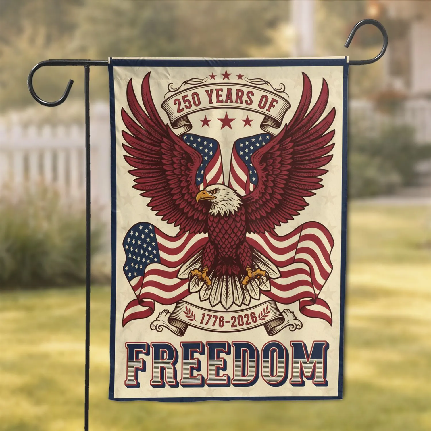 Bald Eagle American Flag 1776-2026 - USA 250th Anniversary Patriotic Freedom Garden Flag - 1