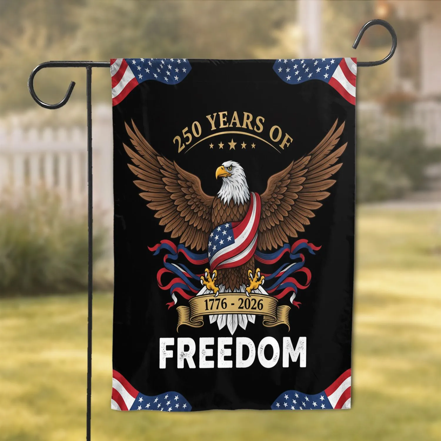 Bald Eagle American Flag 1776-2026 - USA 250th Anniversary Freedom Celebration for Veterans Garden Flag - 1