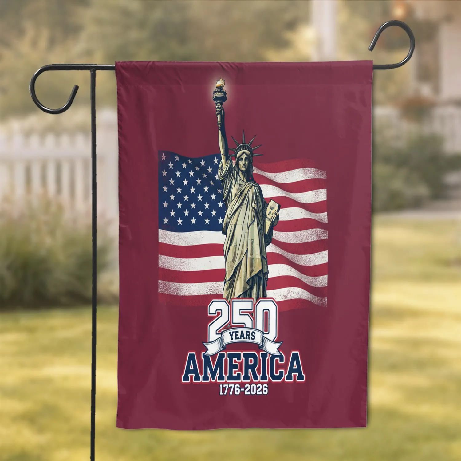 Statue of Liberty American Flag 250th Anniversary 1776-2026 United States Art Garden Flag - 1