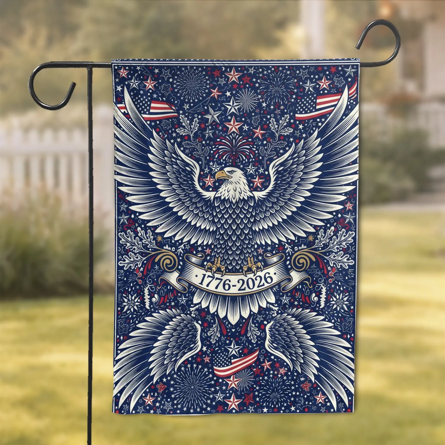Bald Eagle American Flag 1776-2026 - USA 250th Anniversary Patriotic Gift for Dad Garden Flag - 1