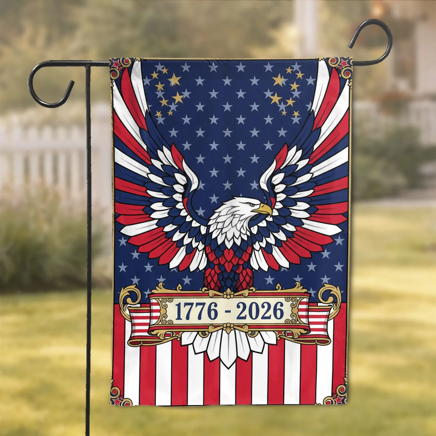 Bald Eagle American Flag 1776-2026 - USA 250th Anniversary Patriotic Heritage Garden Flag - 1