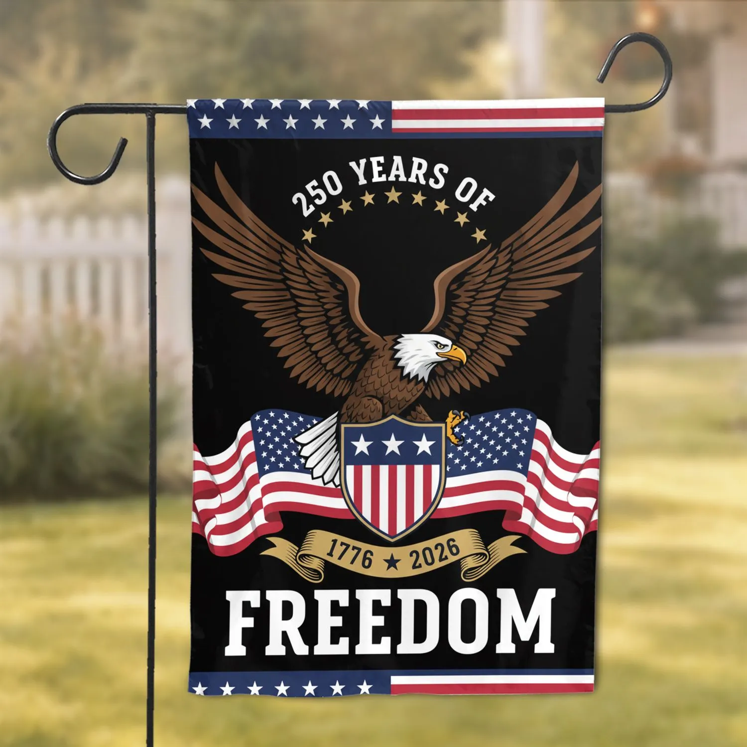 Bald Eagle American Flag 1776-2026 - USA 250th Anniversary of Freedom Celebration Garden Flag - 1