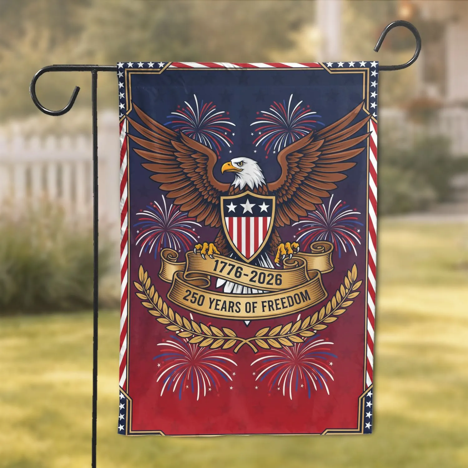 Bald Eagle American Flag 1776-2026 - USA 250th Anniversary Independence Day Gift for Veterans Garden Flag - 1