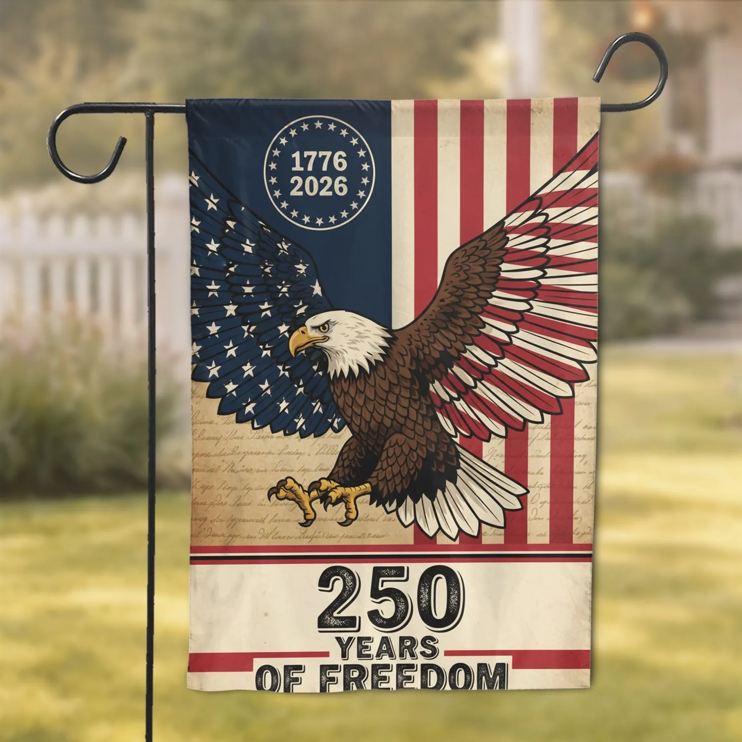 Bald Eagle American Flag 1776-2026 - USA 250th Anniversary Freedom Heritage Garden Flag - 1