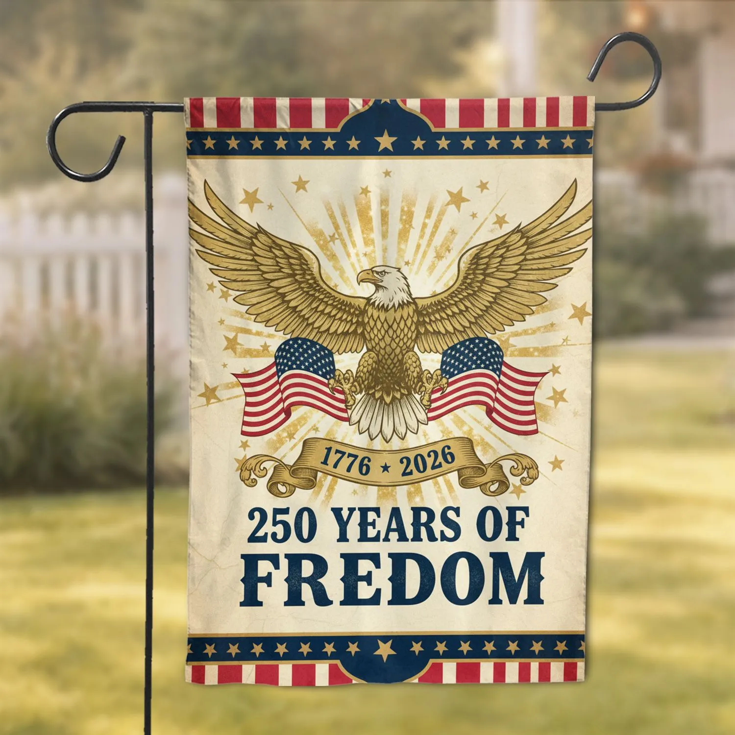 Bald Eagle American Flag 1776-2026 - 250 Years of Freedom Patriotic Gift Garden Flag - 1