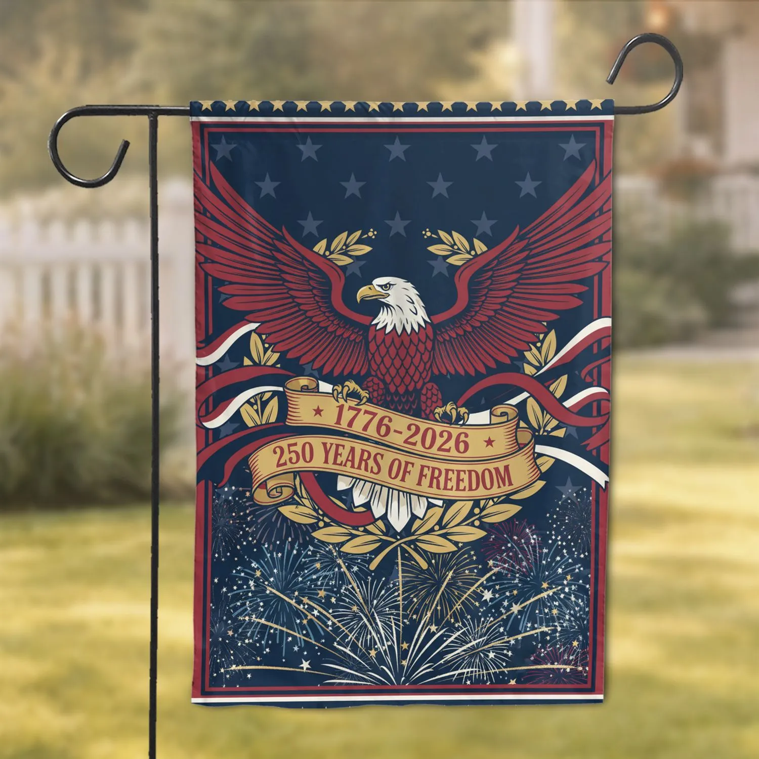 Bald Eagle American Flag 1776-2026 - USA 250th Anniversary Patriotic Gift for Veterans Garden Flag - 1