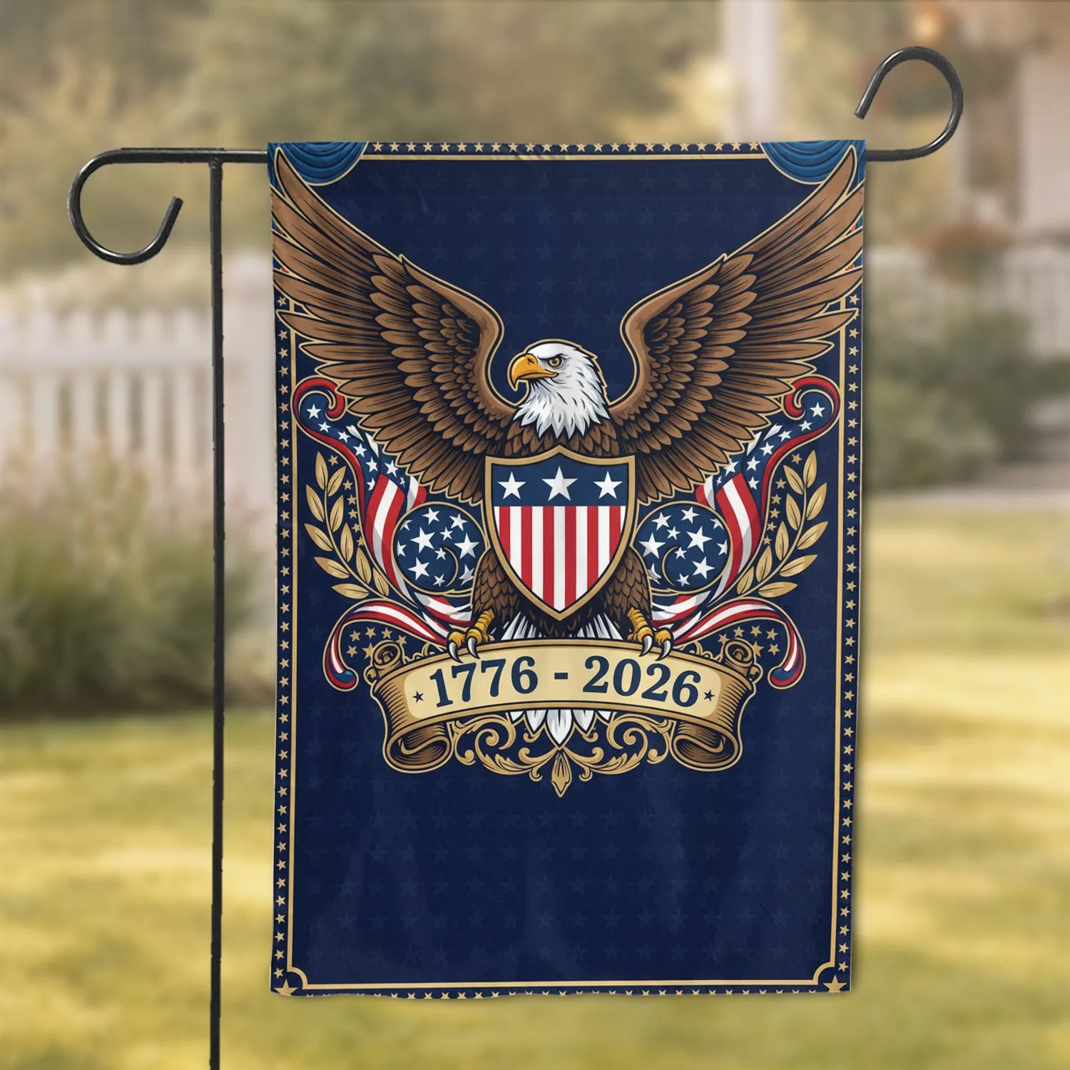 Bald Eagle American Flag 1776-2026 - USA 250th Anniversary Patriotic Gift for Veterans Garden Flag - 1