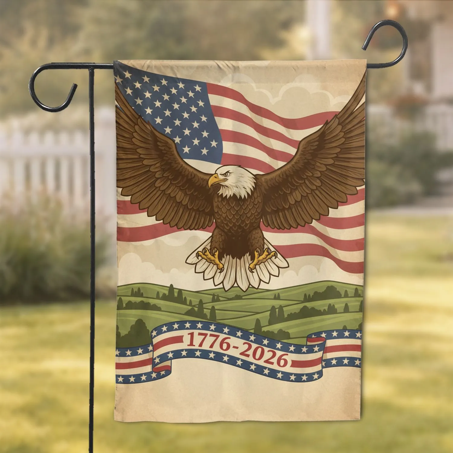 Bald Eagle American Flag 1776-2026 - USA 250th Anniversary Independence Day Gift Garden Flag - 1
