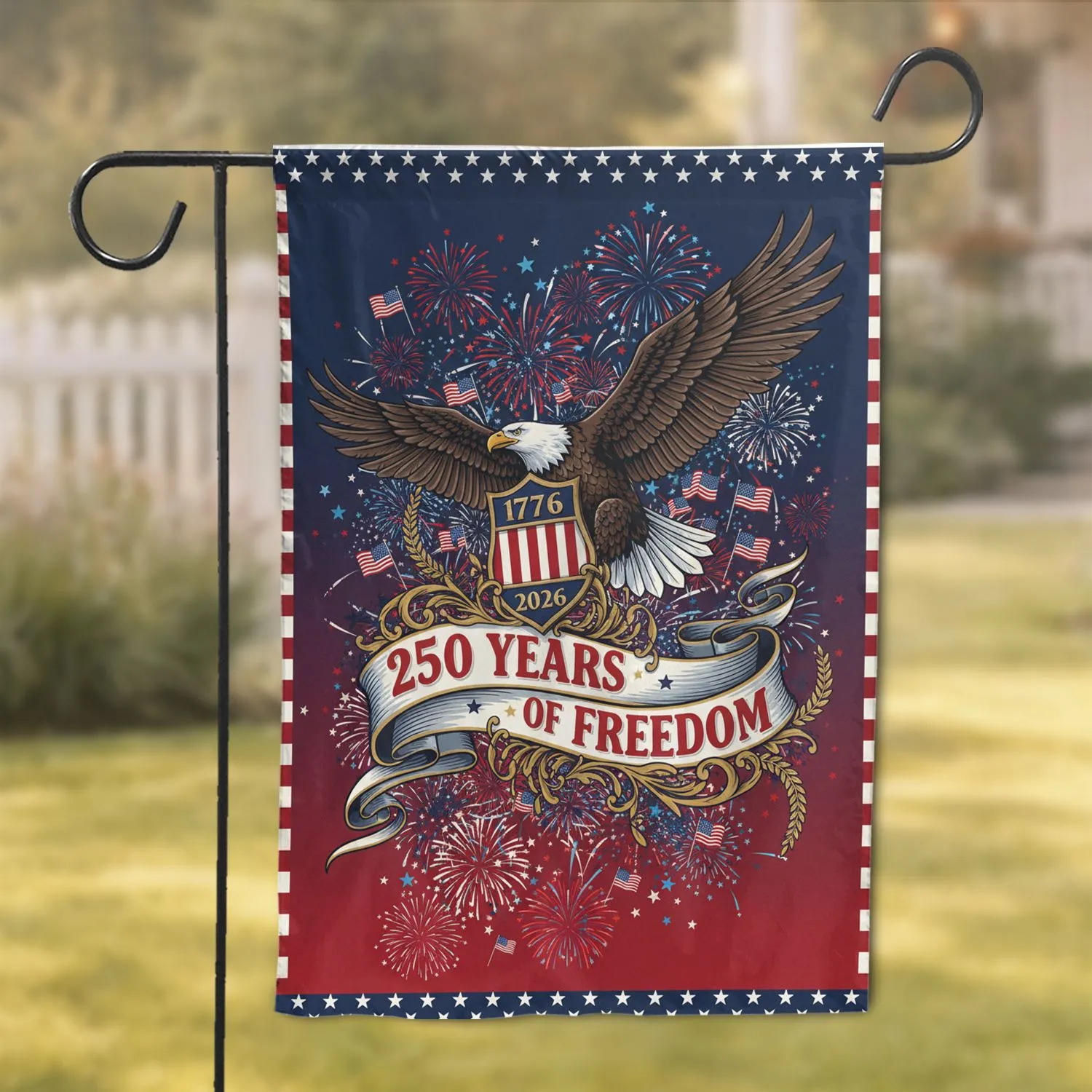 Bald Eagle American Flag 1776-2026 - USA 250th Anniversary Independence Day Gift Garden Flag - 1