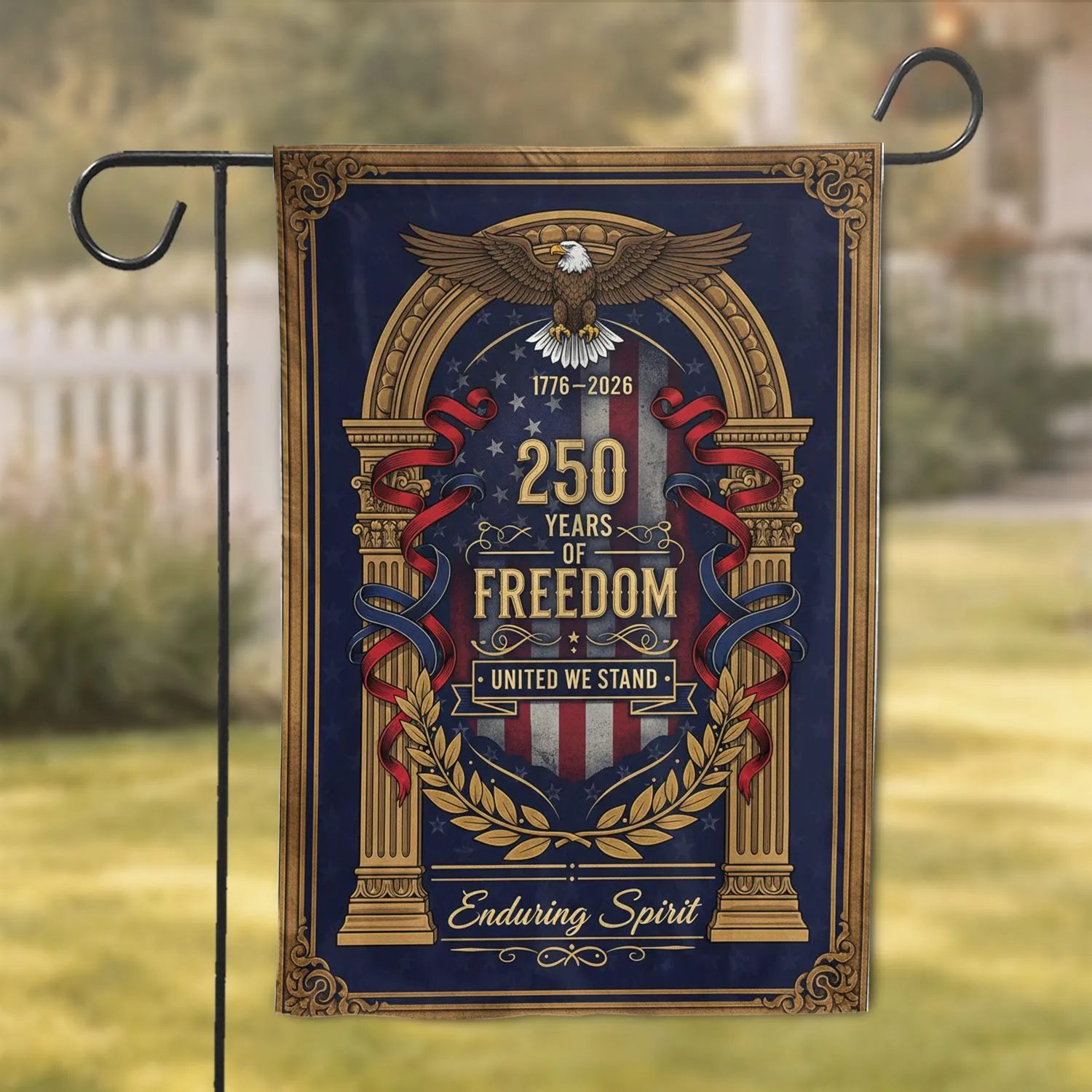Bald Eagle American Flag Archway 1776-2026 - USA 250 Years of Freedom Enduring Spirit Garden Flag - 1