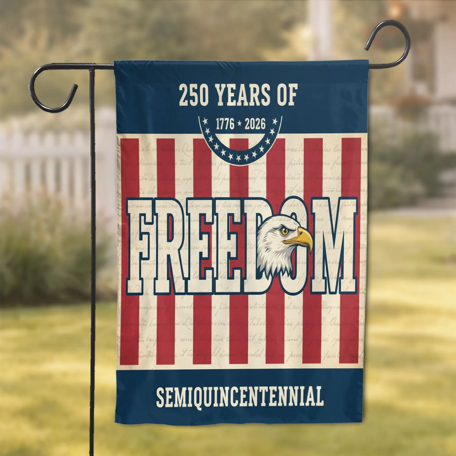 FREEDOM Bald Eagle 1776-2026 USA Semiquincentennial Heritage - Independence Day Garden Flag - 1