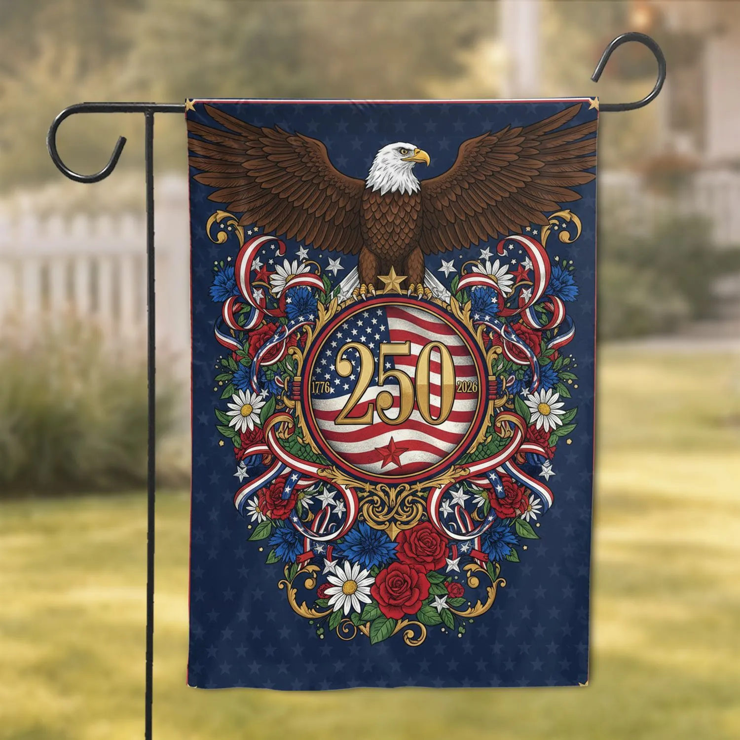 Bald Eagle American Flag 1776-2026 - USA 250th Anniversary Patriotic Gift for Veterans Garden Flag - 1