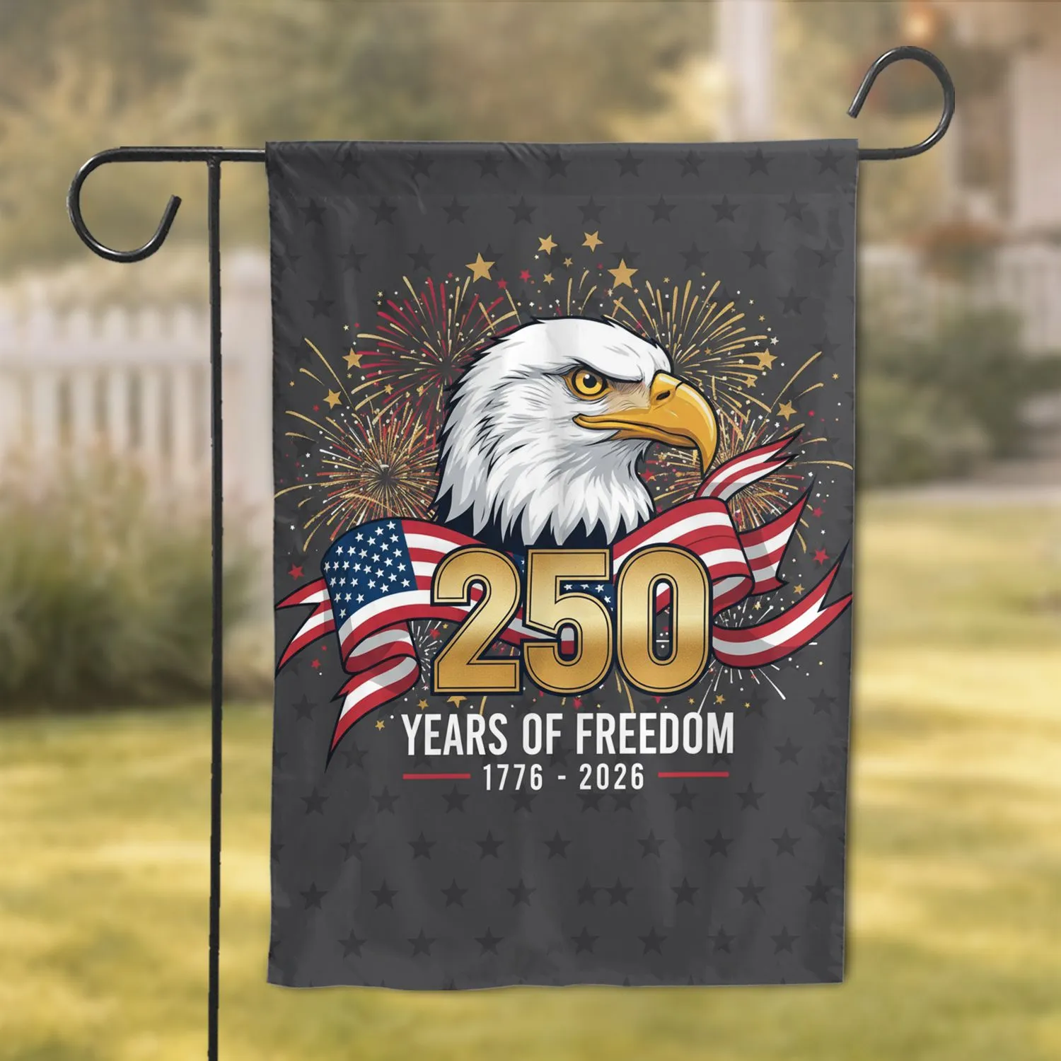 Bald Eagle American Flag 1776-2026 - USA 250th Anniversary Independence Day Celebration Garden Flag - 1