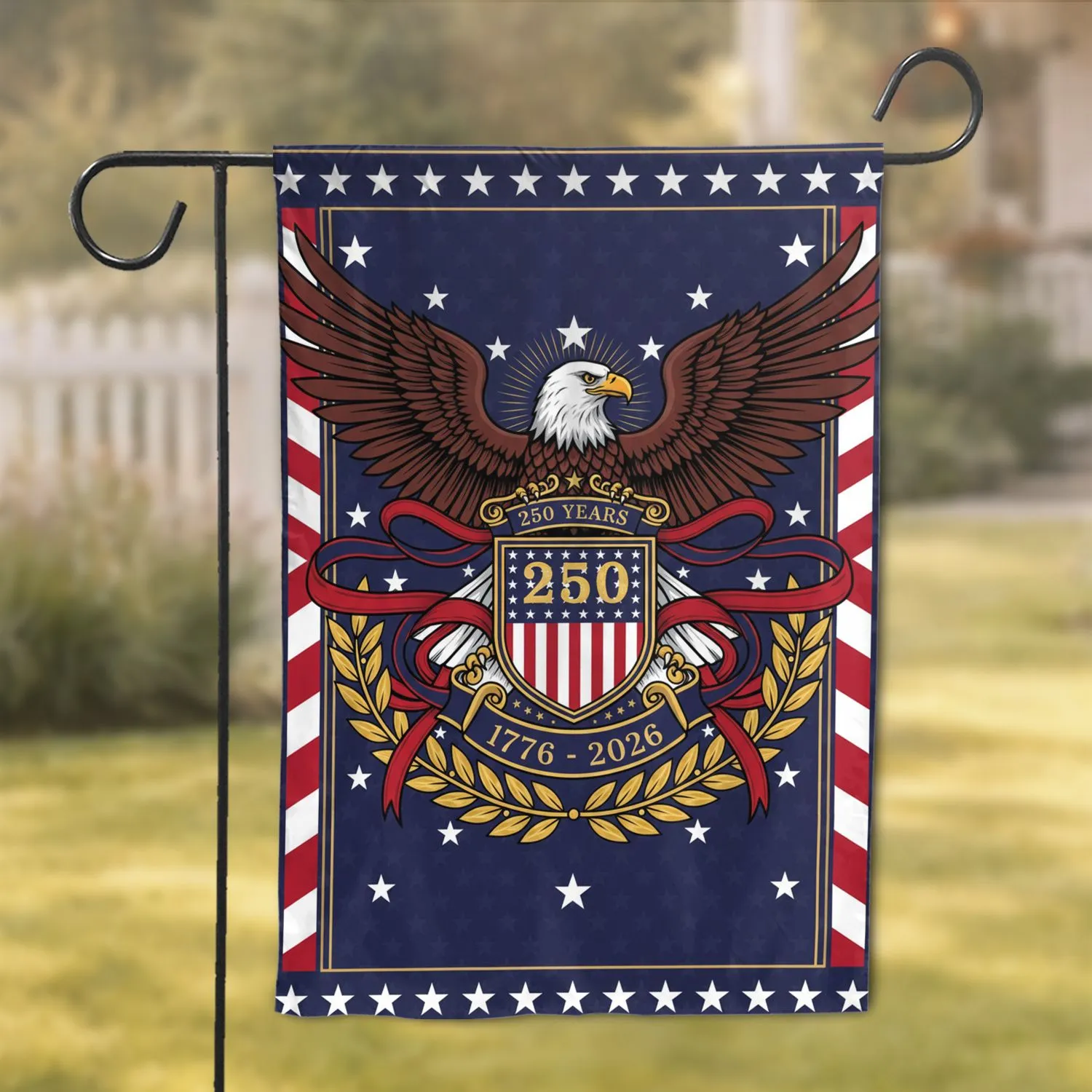 Bald Eagle American Flag 1776-2026 - USA 250th Anniversary Independence Day Gift for Dad Garden Flag - 1