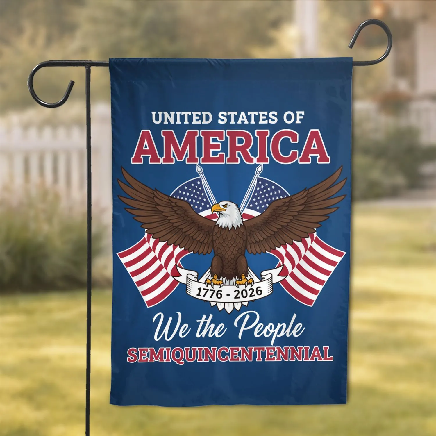 Bald Eagle American Flag We The People 1776-2026 - USA 250th Semiquincentennial Garden Flag - 1