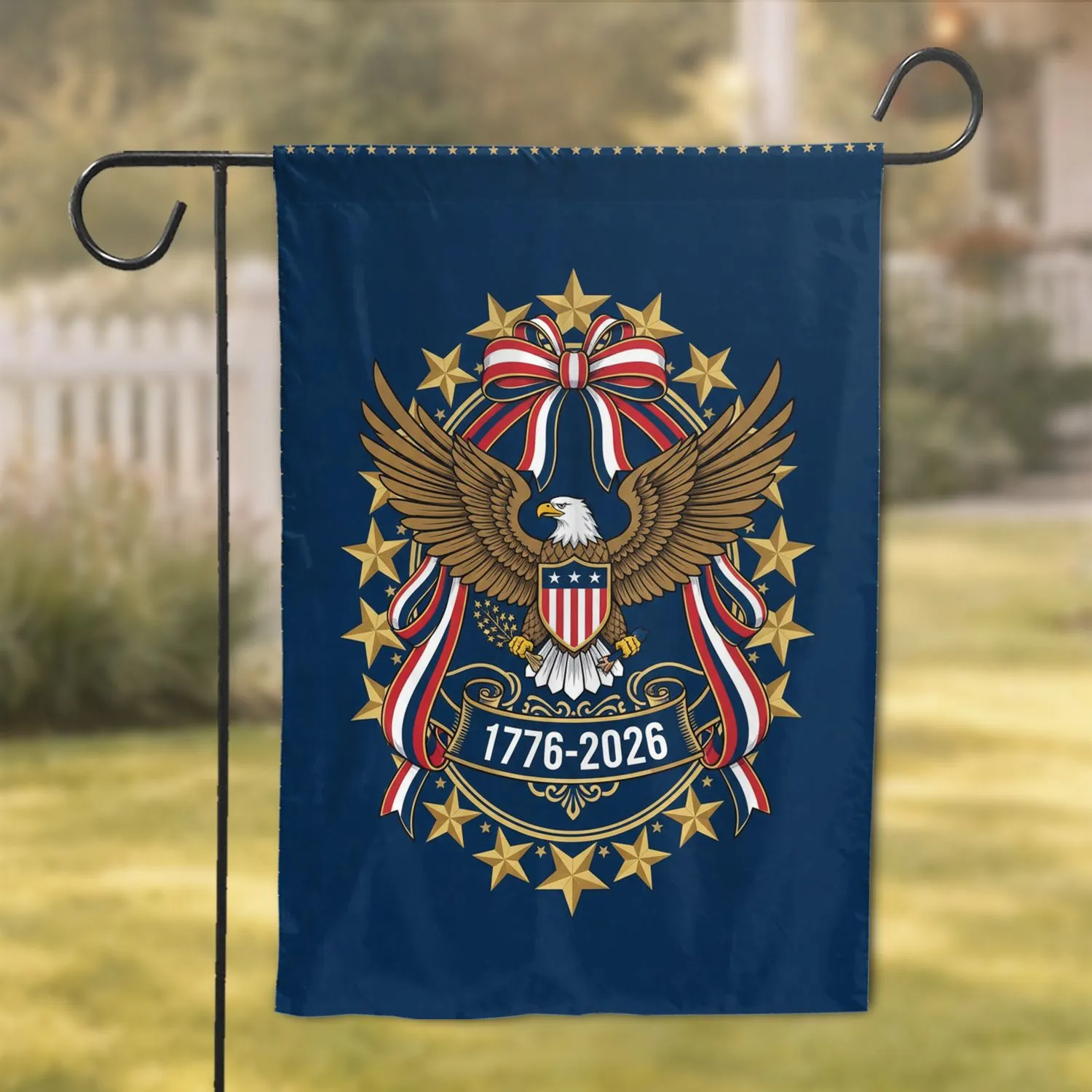 Bald Eagle American Flag 1776-2026 - USA 250th Anniversary Independence Day Gift for Dads Garden Flag - 1