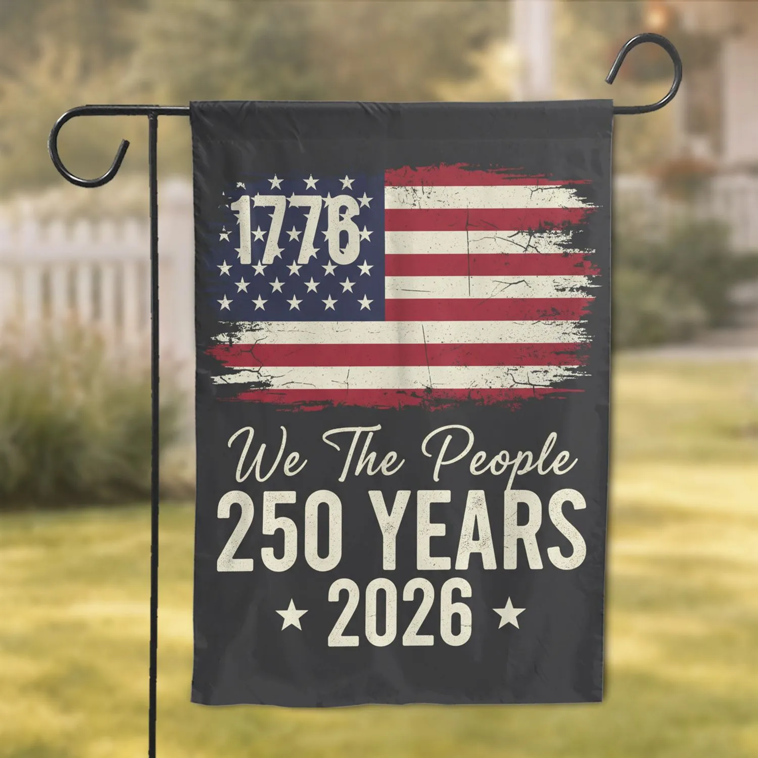 Distressed American Flag 1776 We The People - USA 250th Anniversary Patriotic Gift Garden Flag - 1
