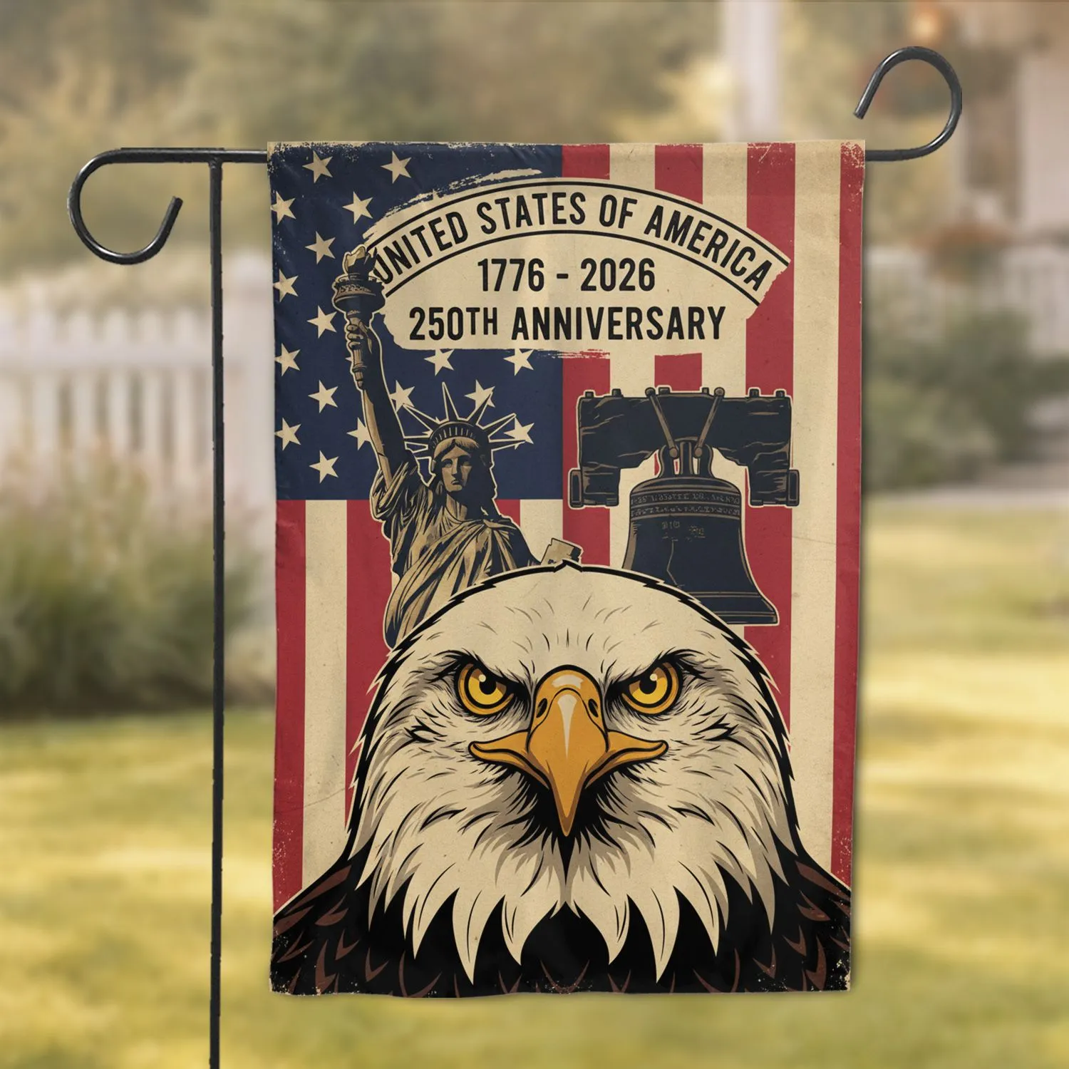 Bald Eagle American Flag 1776-2026 - USA 250th Anniversary Patriotic Gift for Veterans Garden Flag - 1