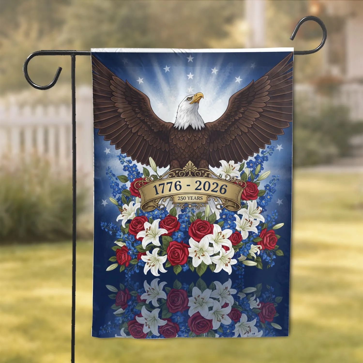Bald Eagle American Flag 1776-2026 - USA 250th Anniversary Independence Day Gift for Veterans Garden Flag - 1