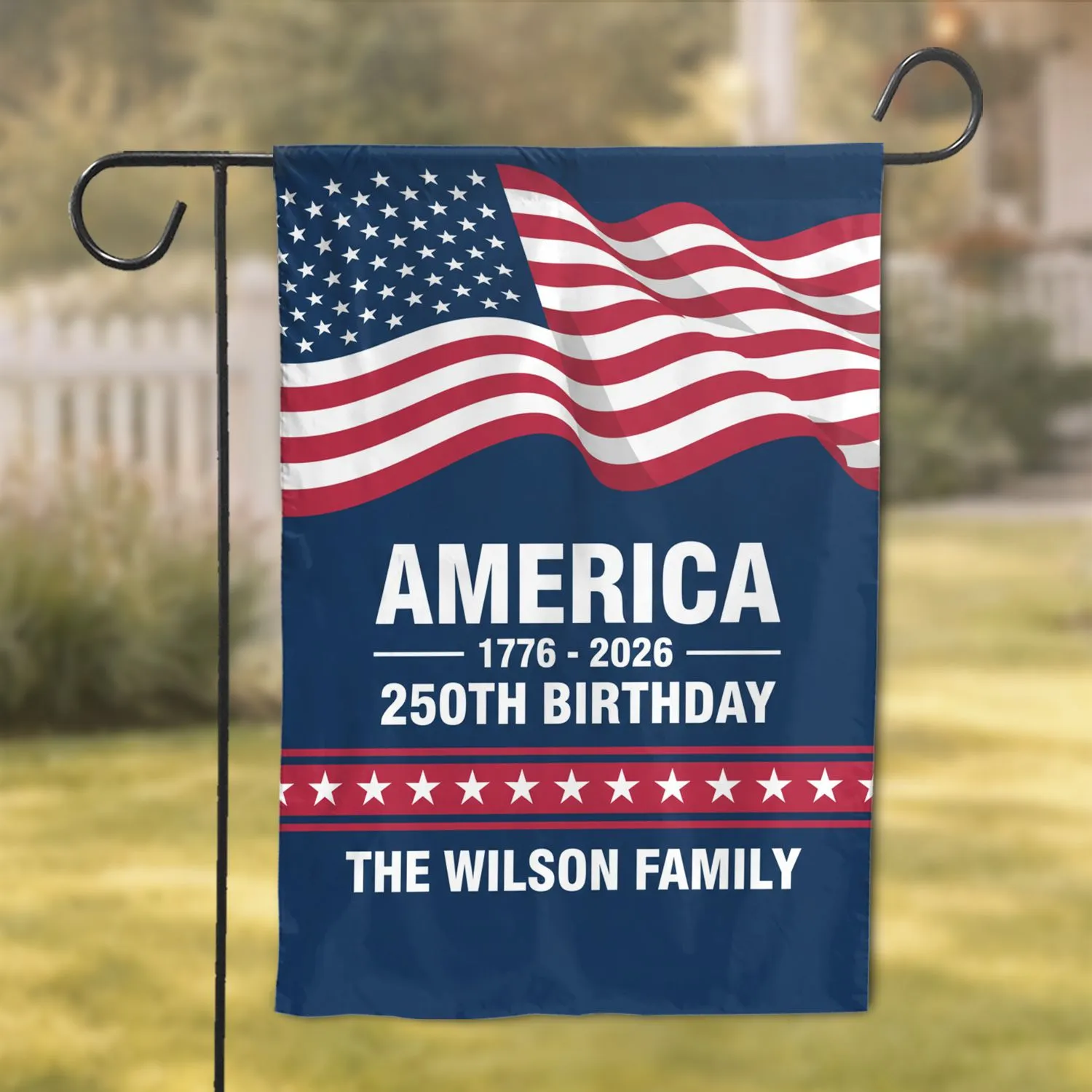 American Flag 1776-2026 Patriotic Celebration - USA 250th Anniversary Wilson Family Garden Flag - 1