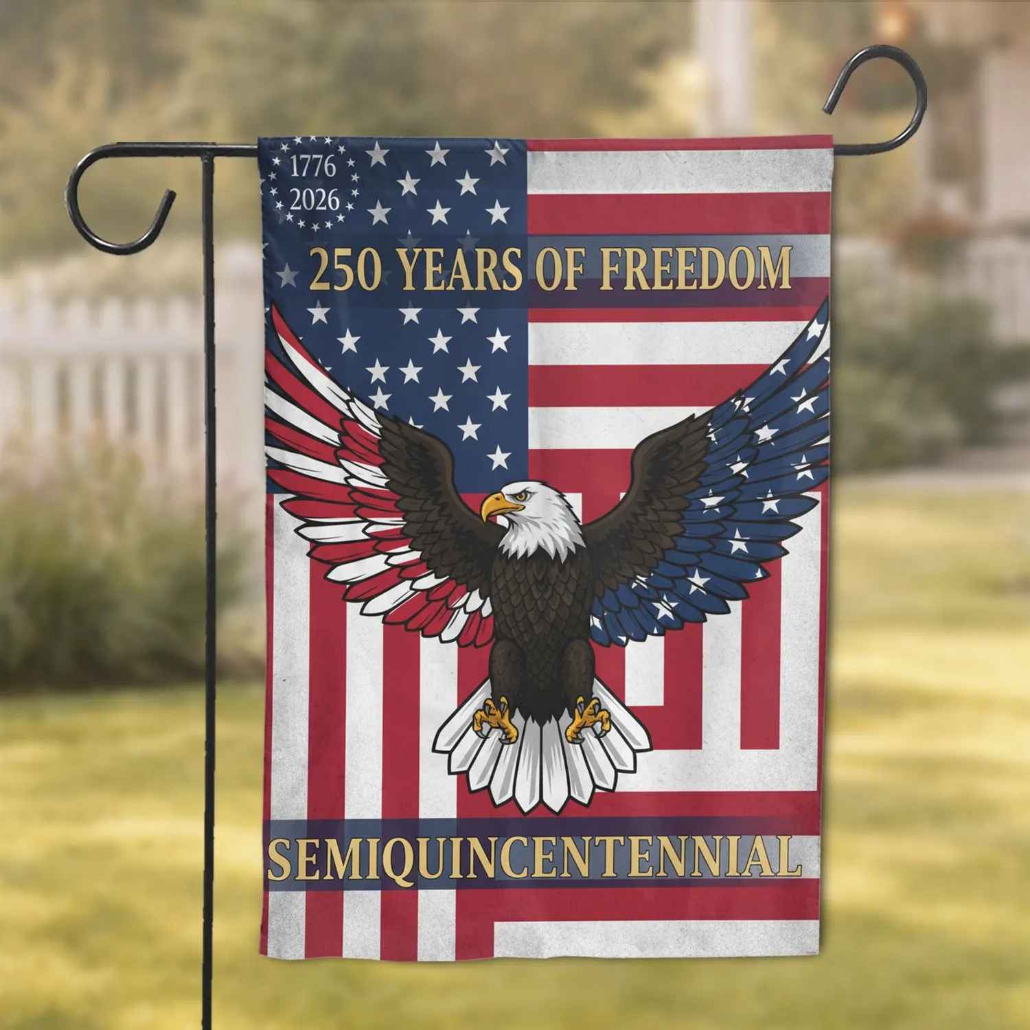 Bald Eagle American Flag 1776-2026 - USA 250 Years of Freedom Gift for Dads Garden Flag - 1