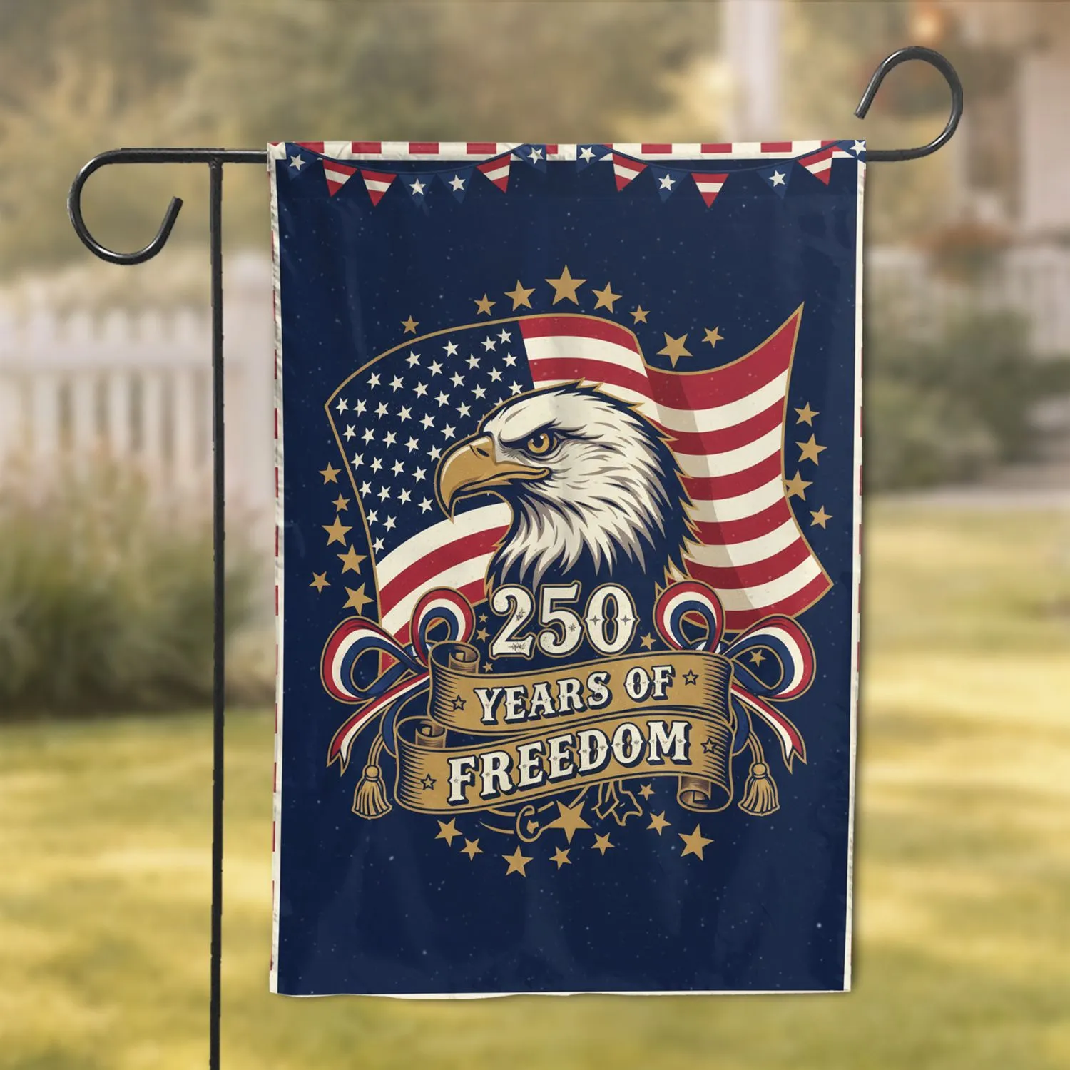 Bald Eagle American Flag 1776-2026 - USA 250 Years of Freedom Independence Day for Veterans Garden Flag - 1
