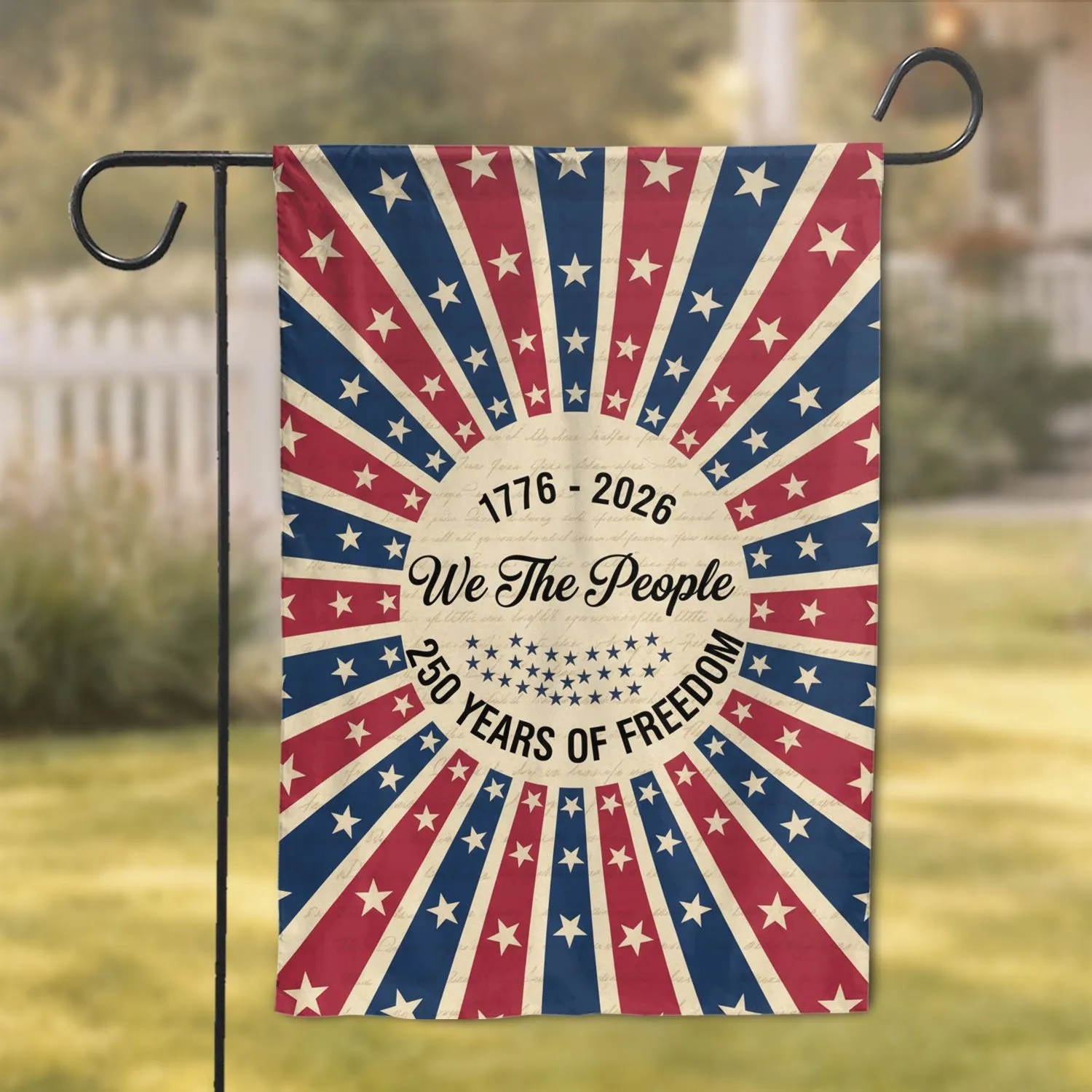 America 250th Anniversary Radial Flag - 'We The People' 1776-2026 Freedom Design Garden Flag - 1