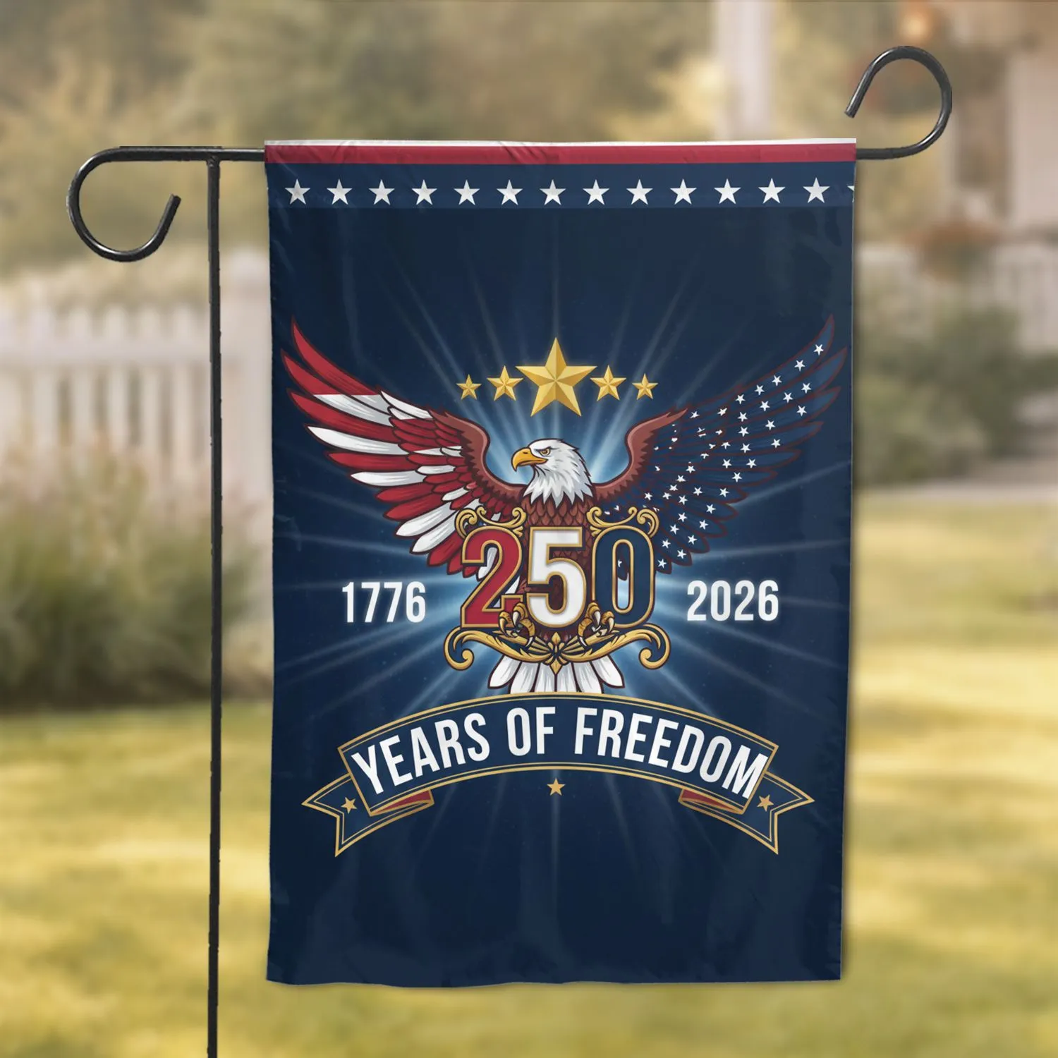 Bald Eagle American Flag 1776-2026 - USA 250th Anniversary Years of Freedom Garden Flag - 1