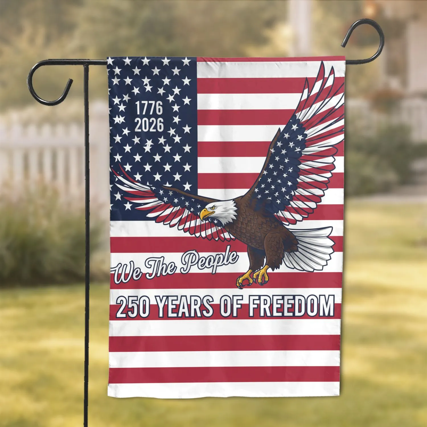Bald Eagle American Flag 1776-2026 We The People - USA 250th Anniversary Patriotic Garden Flag - 1