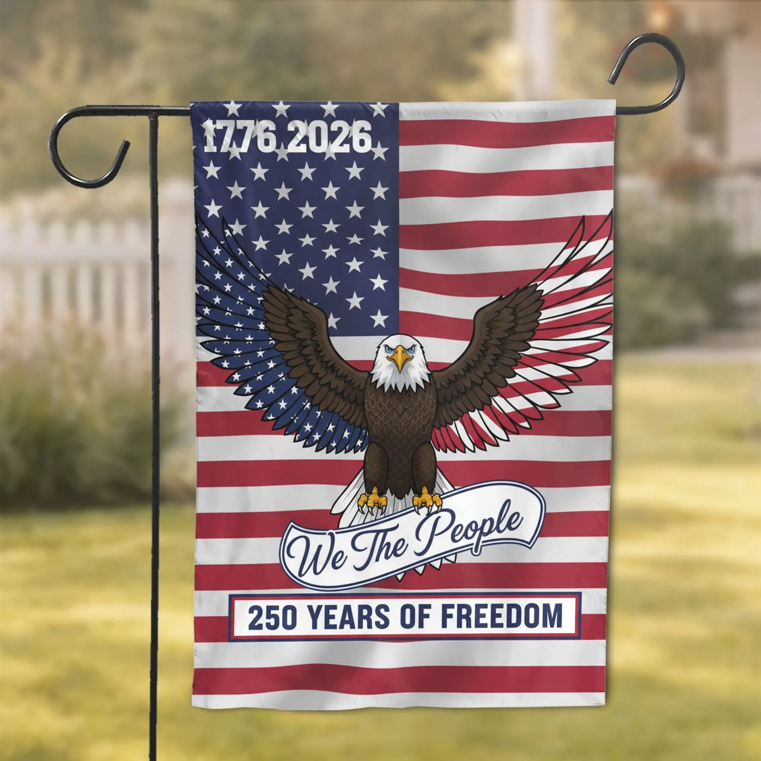 Eagle American Flag 1776-2026 - We The People 250 Years of Freedom Anniversary Garden Flag - 1