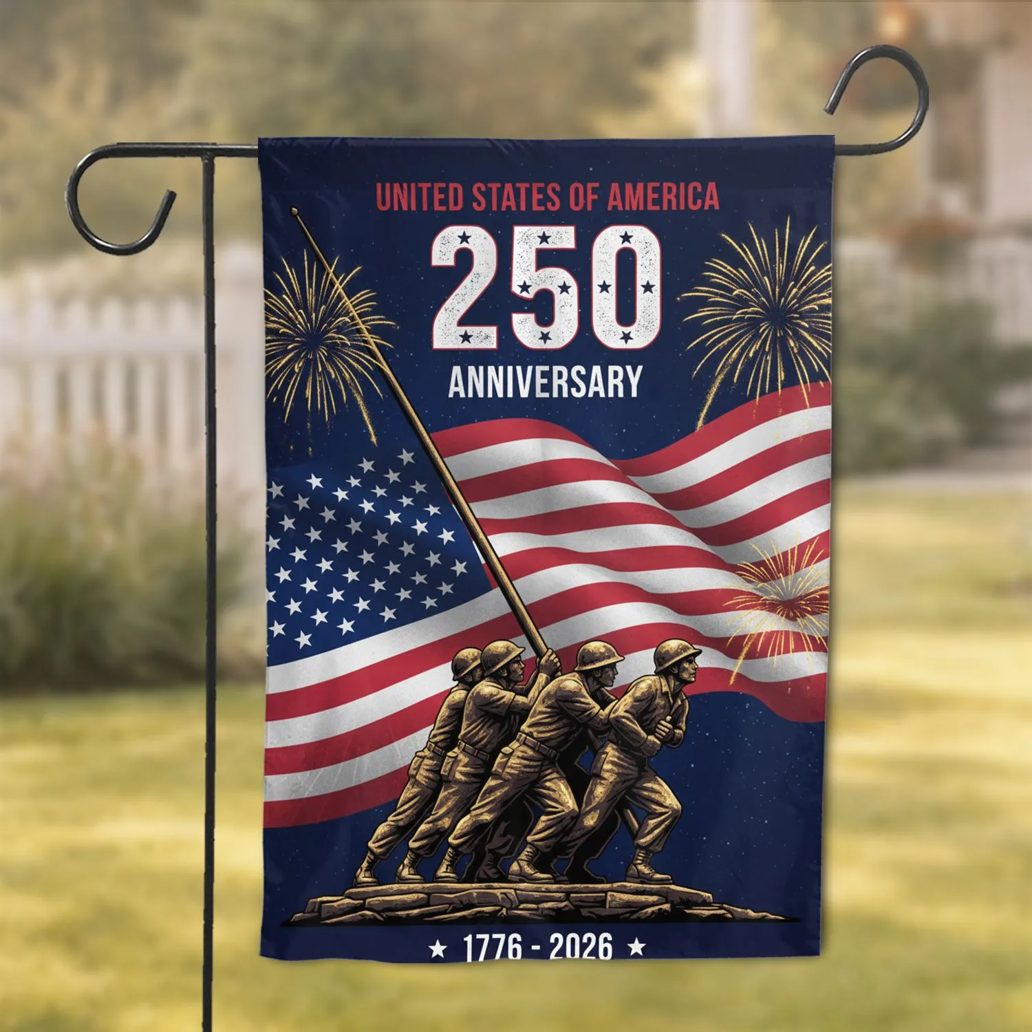 Iwo Jima Flag Raising American Flag 1776-2026 - USA 250th Anniversary Celebration Garden Flag - 1