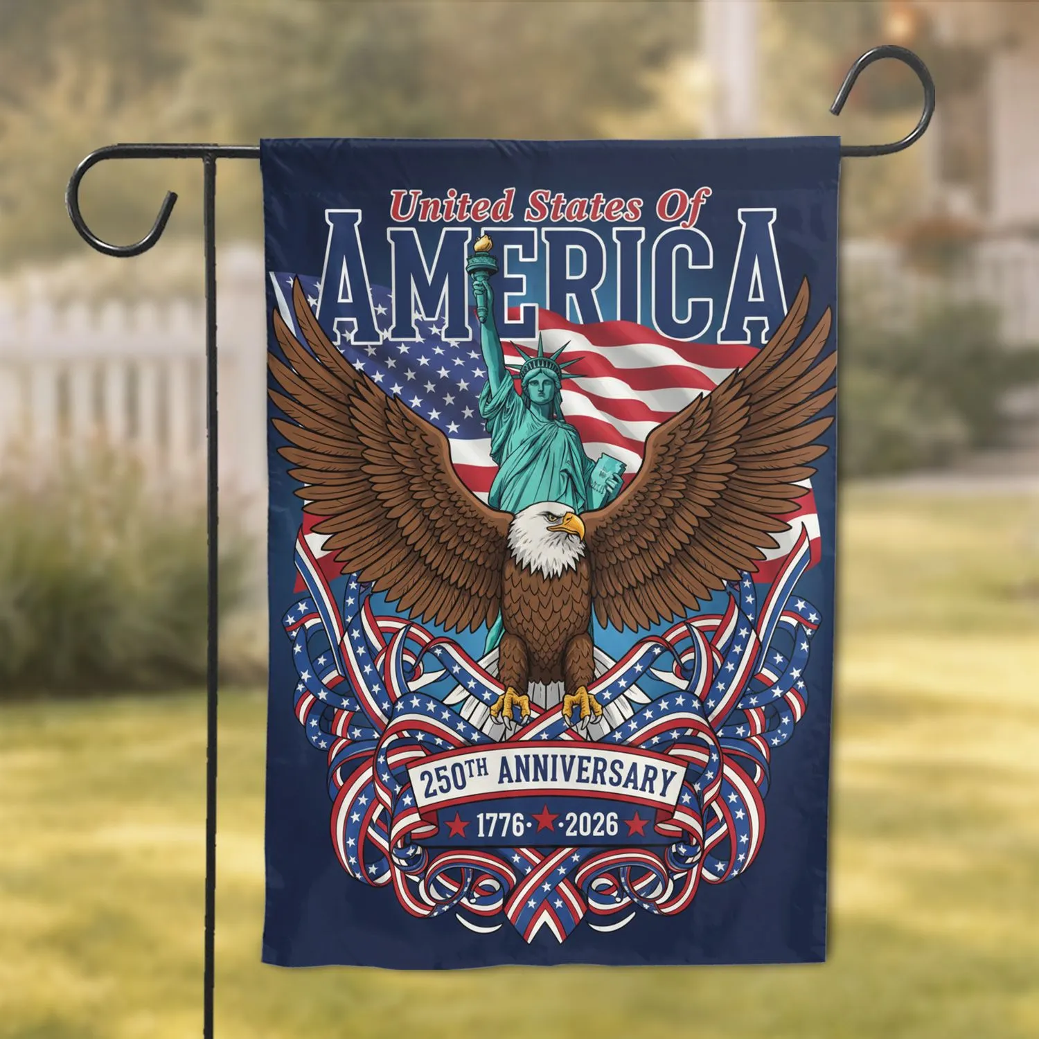 Bald Eagle American Flag 1776-2026 - USA 250th Anniversary Independence Day Gift for Veterans Garden Flag - 1