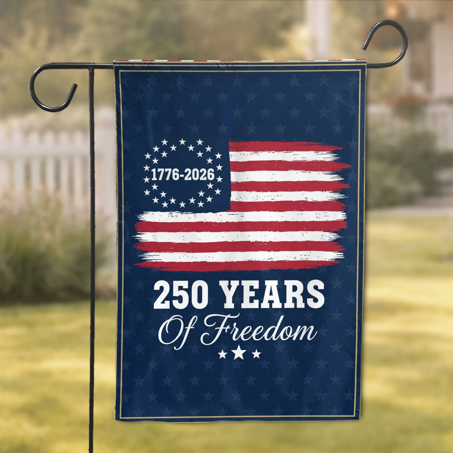 Distressed American Flag 1776-2026 - USA 250th Anniversary Freedom Gift for Veterans Garden Flag - 1