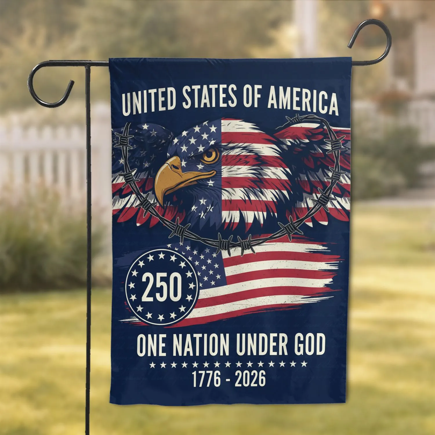 Bald Eagle American Flag 1776-2026 - USA 250th Anniversary Independence Day Freedom Garden Flag - 1