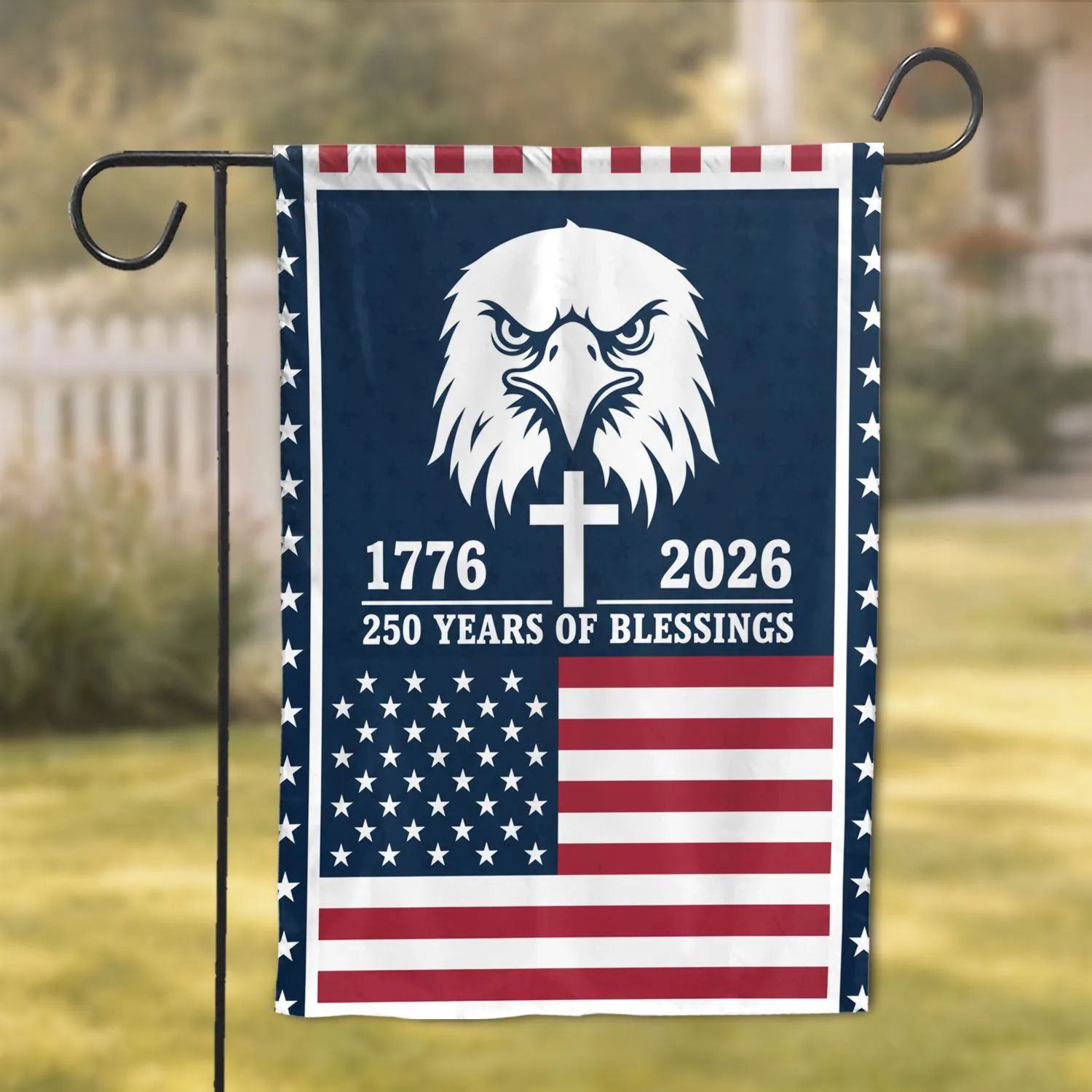 Bald Eagle American Flag 1776-2026 - USA 250th Anniversary Patriotic Celebration Garden Flag - 1