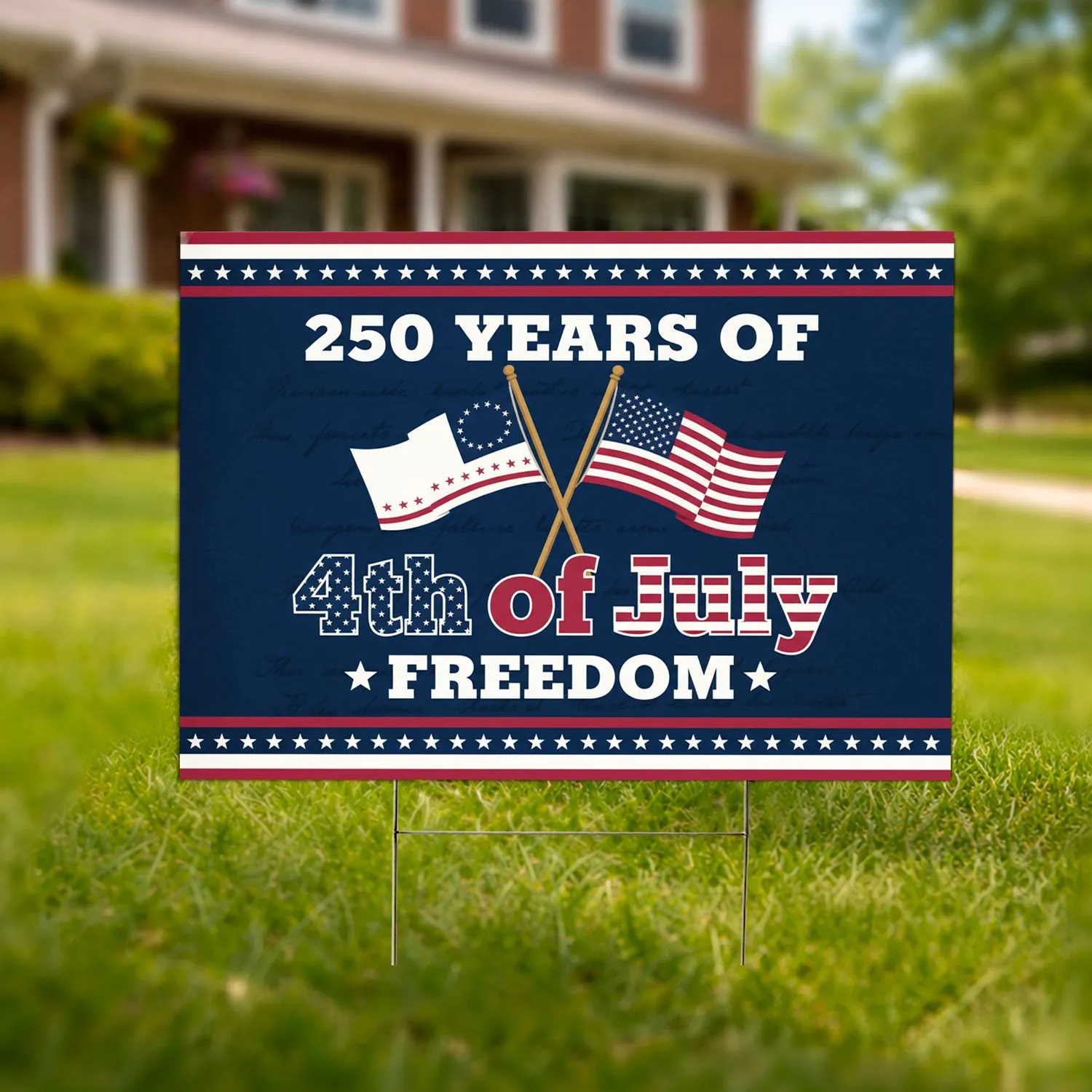 4th of July 250 Years Freedom Flag 1776-2026 Patriotic - USA Independence Day Gift for Veterans Yard Sign - 1