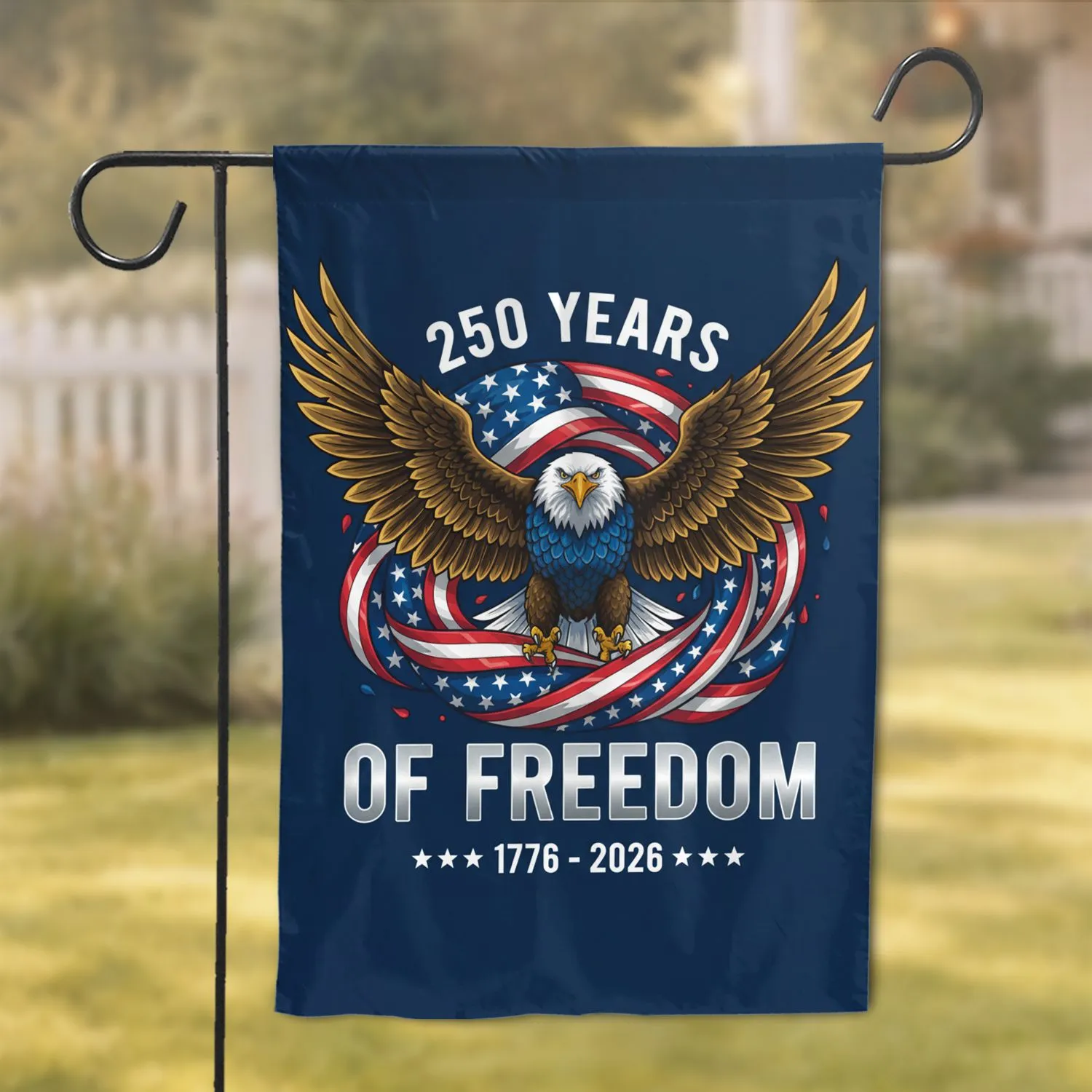 Bald Eagle American Flag 1776-2026 - USA 250th Anniversary Independence Day Gift for Veterans Garden Flag - 1