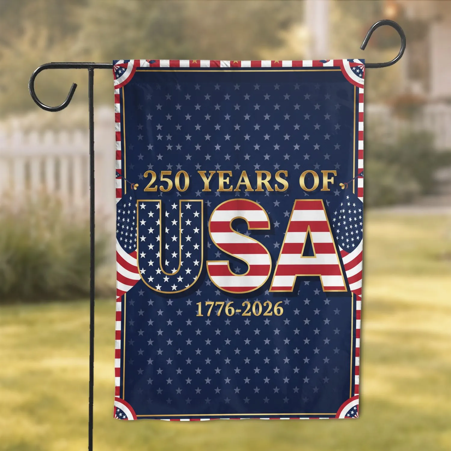 USA 250th Anniversary Flag Emblem - 1776-2026 Patriotic Star-Spangled Celebration Garden Flag - 1