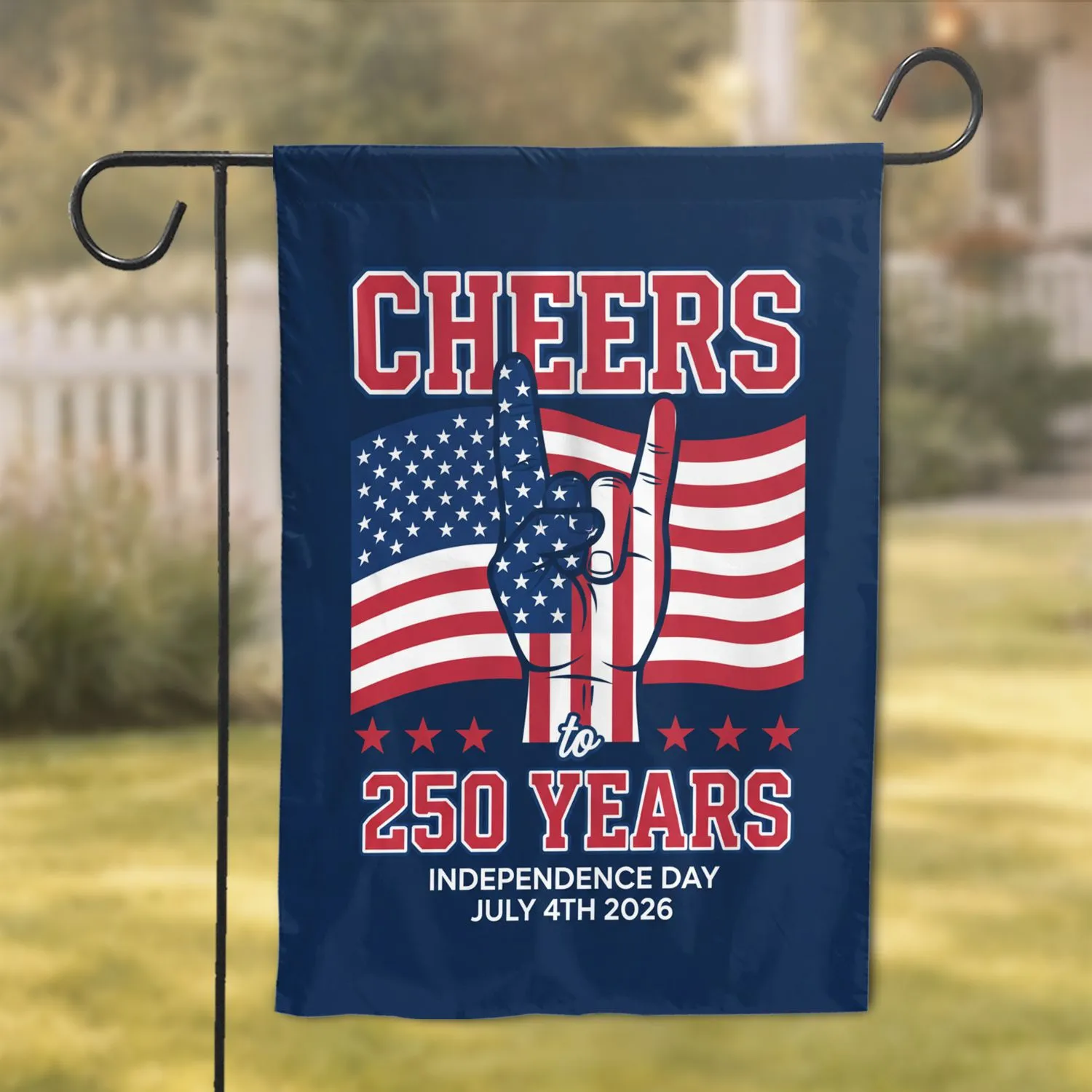 Stars Stripes Hand Gesture Flag - USA 250th Anniversary 1776-2026 Independence Day Garden Flag - 1