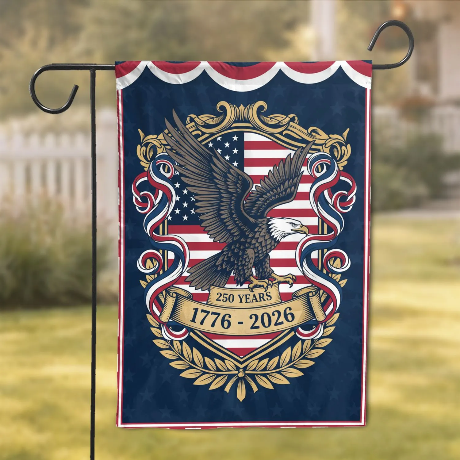 Bald Eagle American Flag 1776-2026 - USA 250th Anniversary Patriotic Gift for Veterans Garden Flag - 1