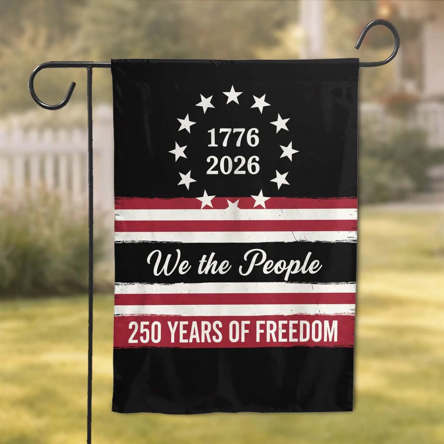 We The People Distressed Flag 1776-2026 - USA 250th Anniversary Gift for Veterans Garden Flag - 1