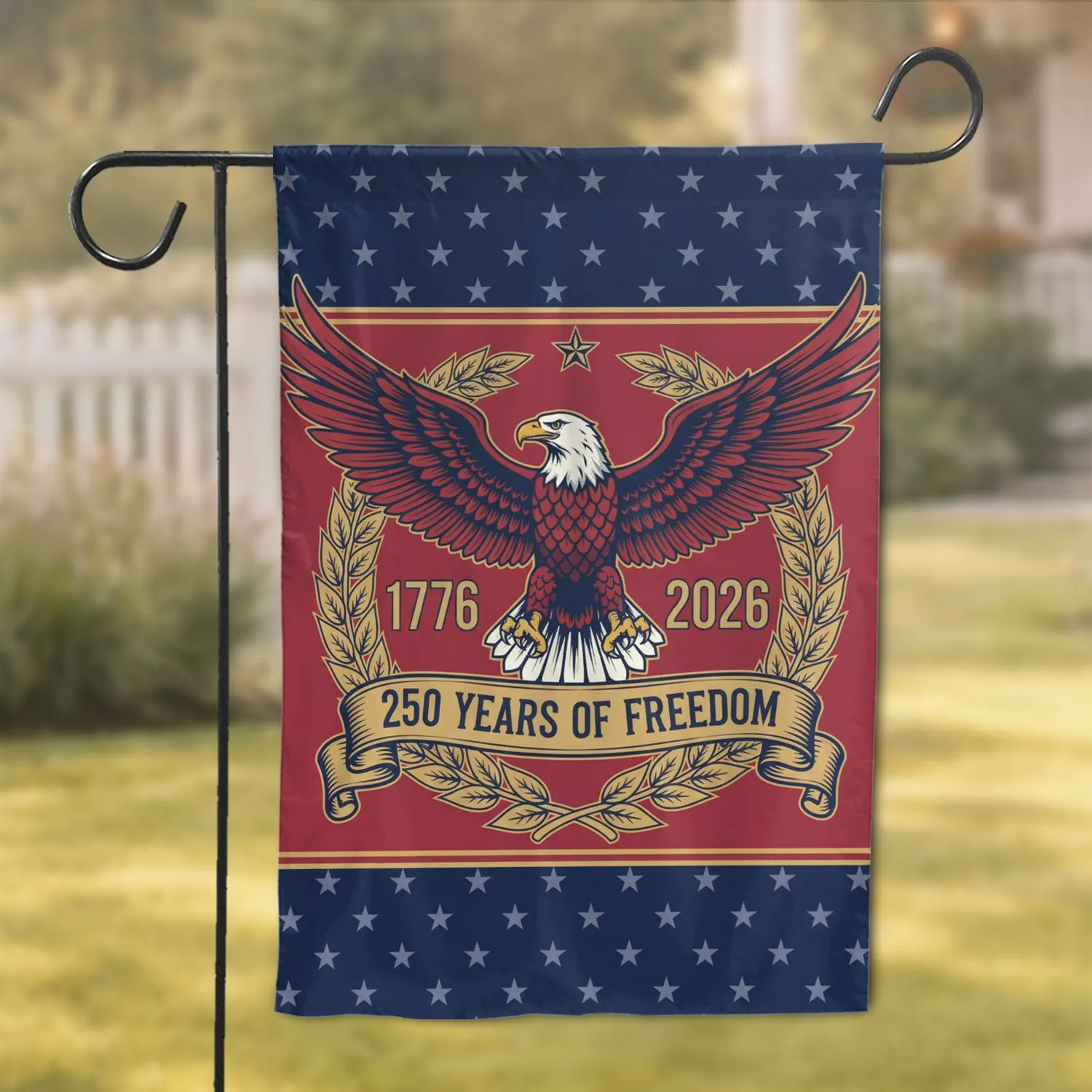 Bald Eagle American Flag 1776-2026 - USA 250th Anniversary Freedom Celebration Garden Flag - 1