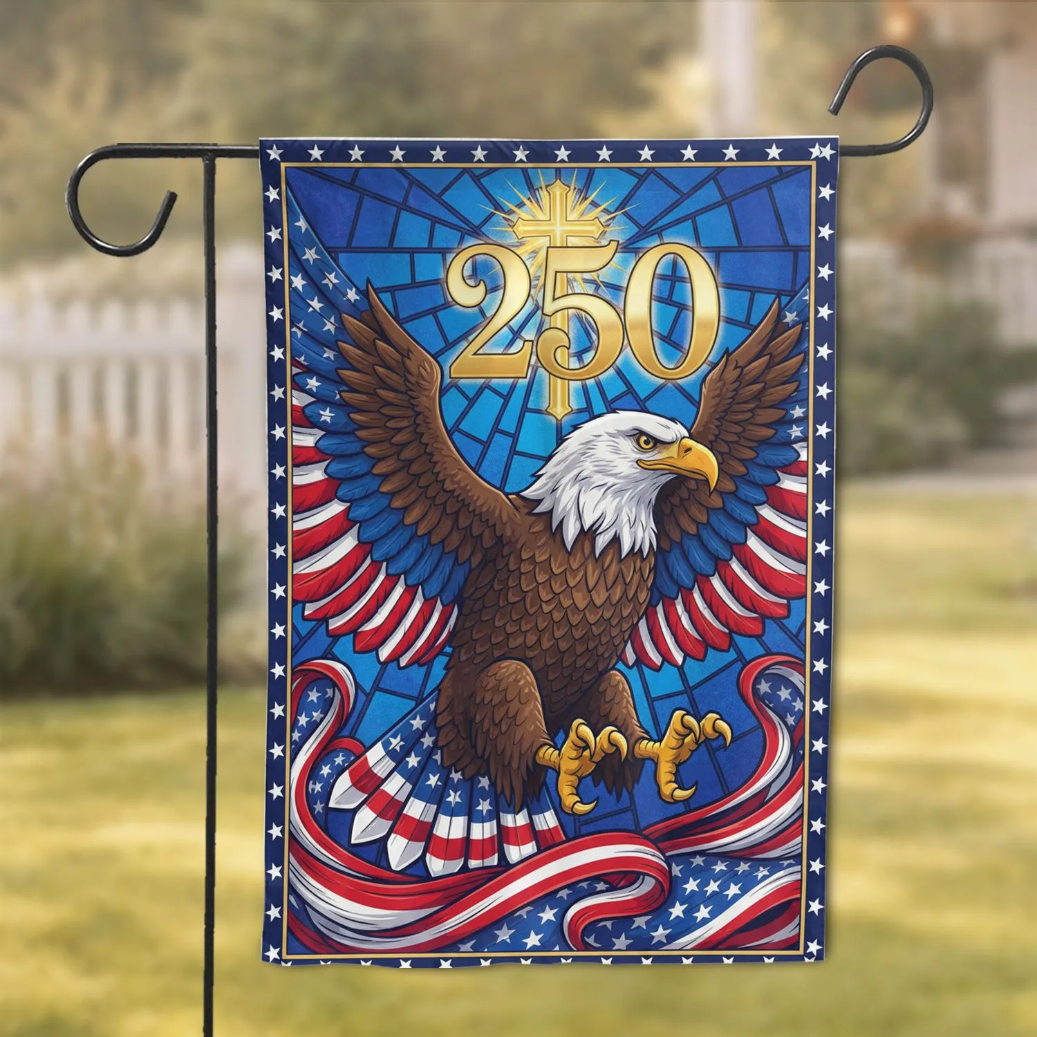 Bald Eagle American Flag 1776-2026 - USA 250th Anniversary Commemorative Garden Flag - 1