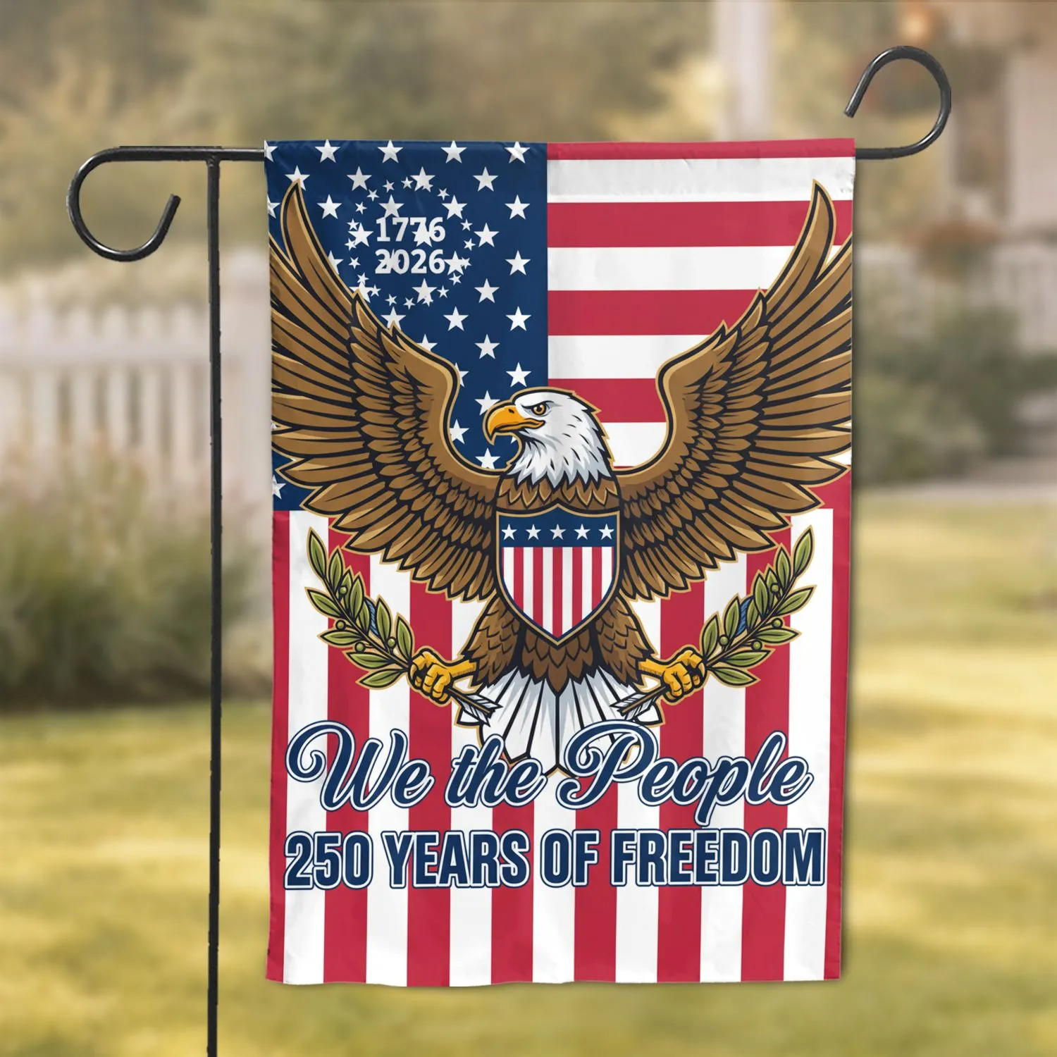 Bald Eagle American Flag 1776-2026 We The People - USA 250th Anniversary Patriotic Gift for Veterans Garden Flag - 1