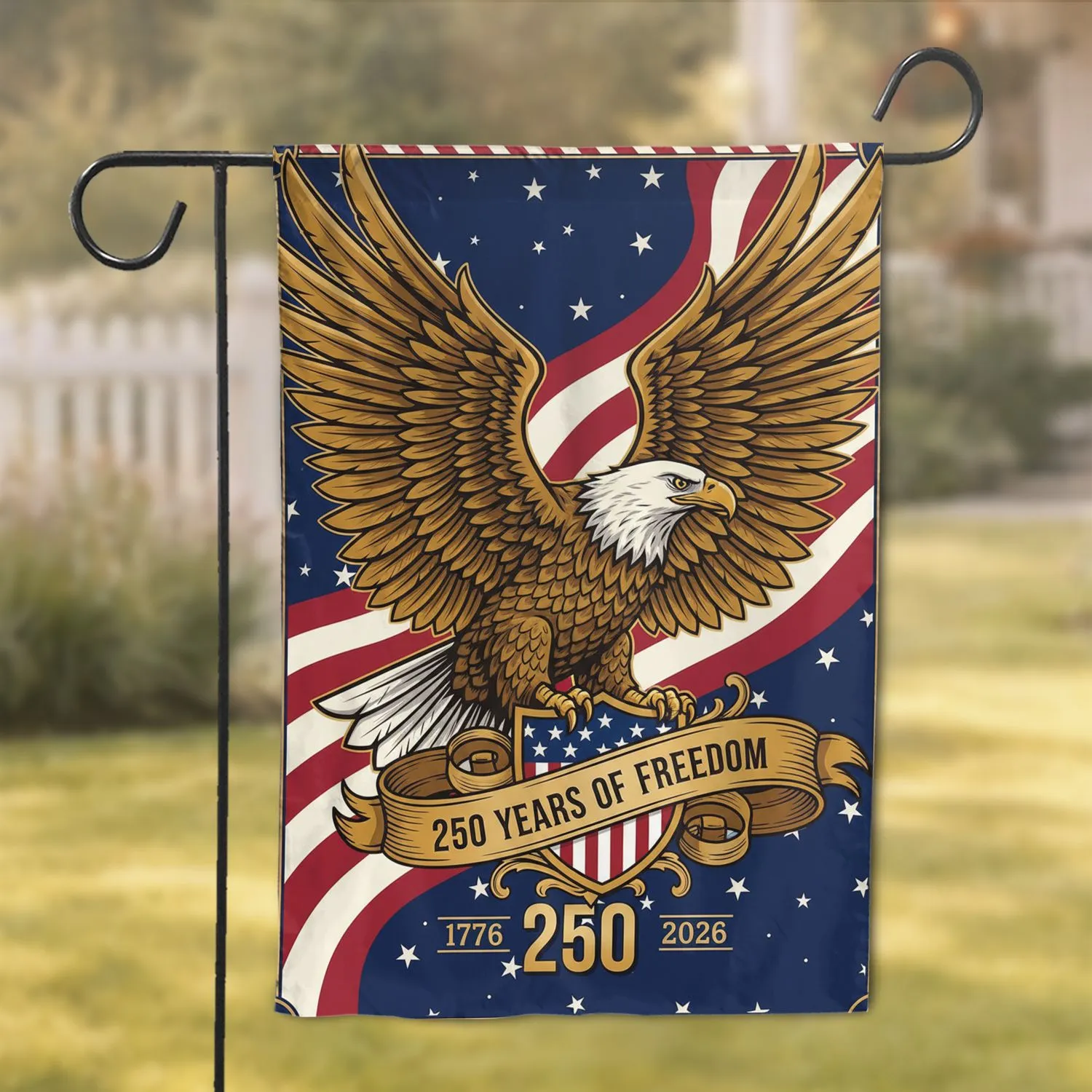 Bald Eagle American Flag 1776-2026 - USA 250th Anniversary Independence Day for Veterans Garden Flag - 1