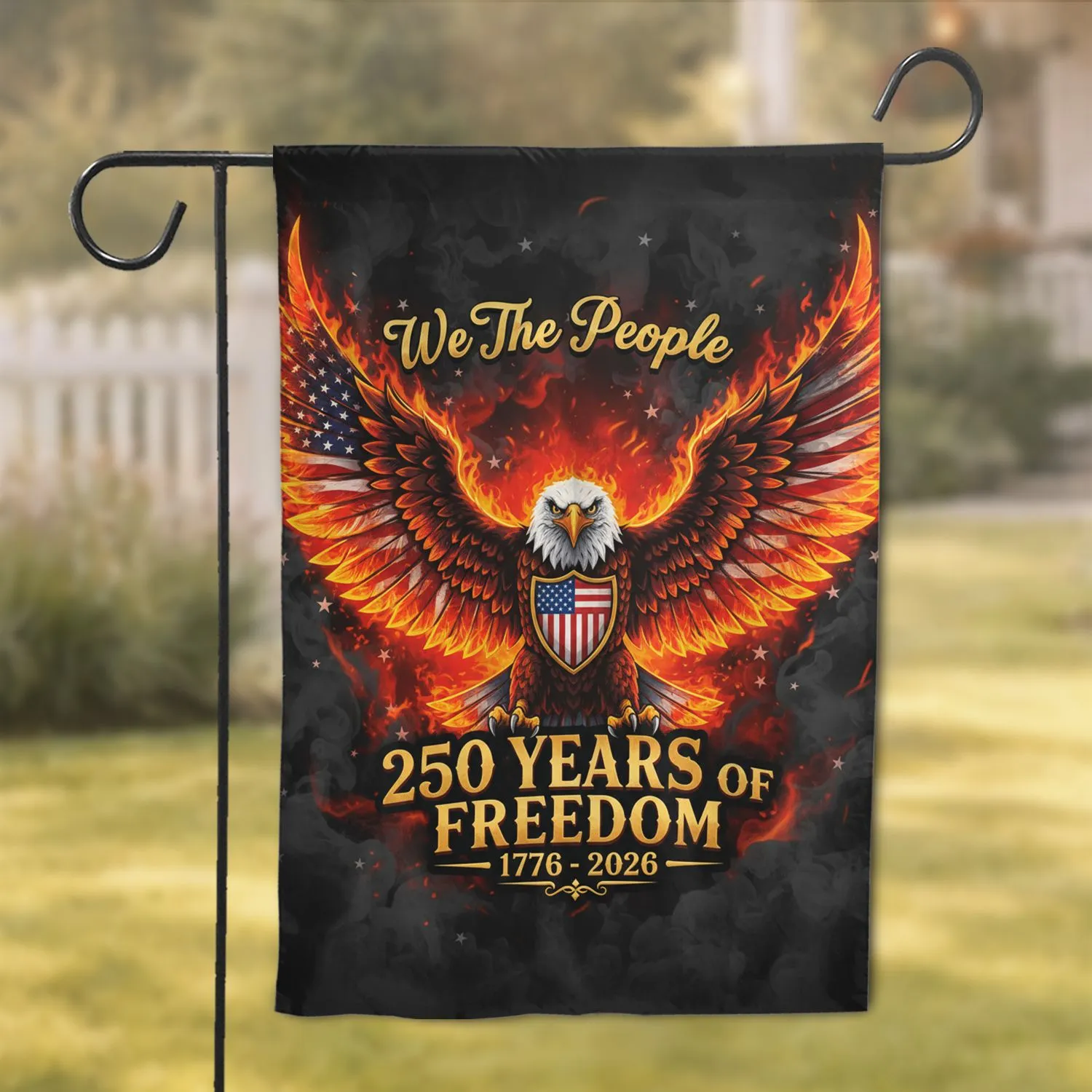 Bald Eagle American Flag 1776-2026 'We The People' - USA 250th Anniversary Patriotic Veterans Garden Flag - 1