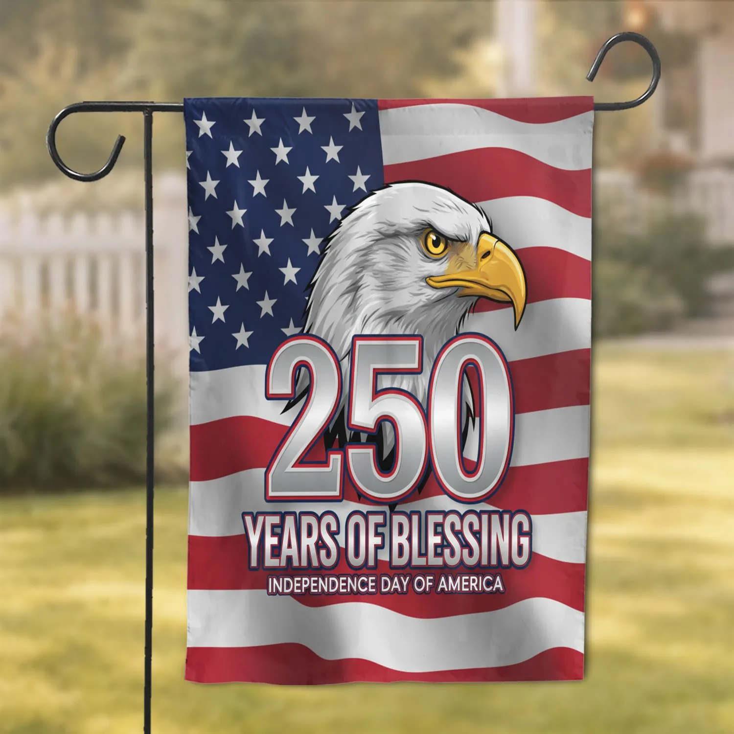 Bald Eagle American Flag 250 Years of Blessing 1776-2026 Independence Day Patriotic Garden Flag - 1