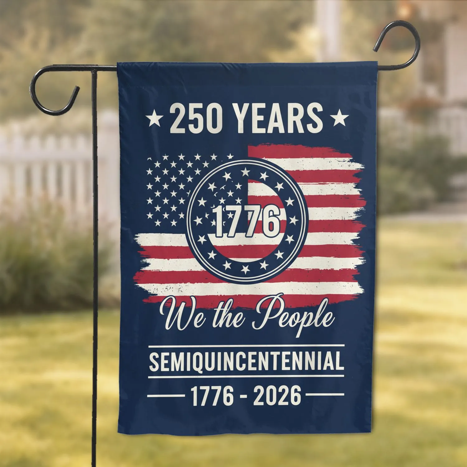 Distressed American Flag 1776 - USA 250th Anniversary We The People Semiquincentennial Garden Flag - 1